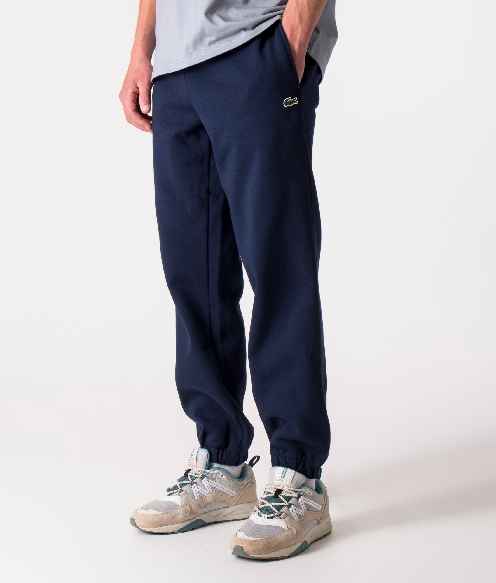 Lacoste Mens Regular Fit Brushed Fleece Joggers - Colour: 166 Navy Blue - Size: 3/S