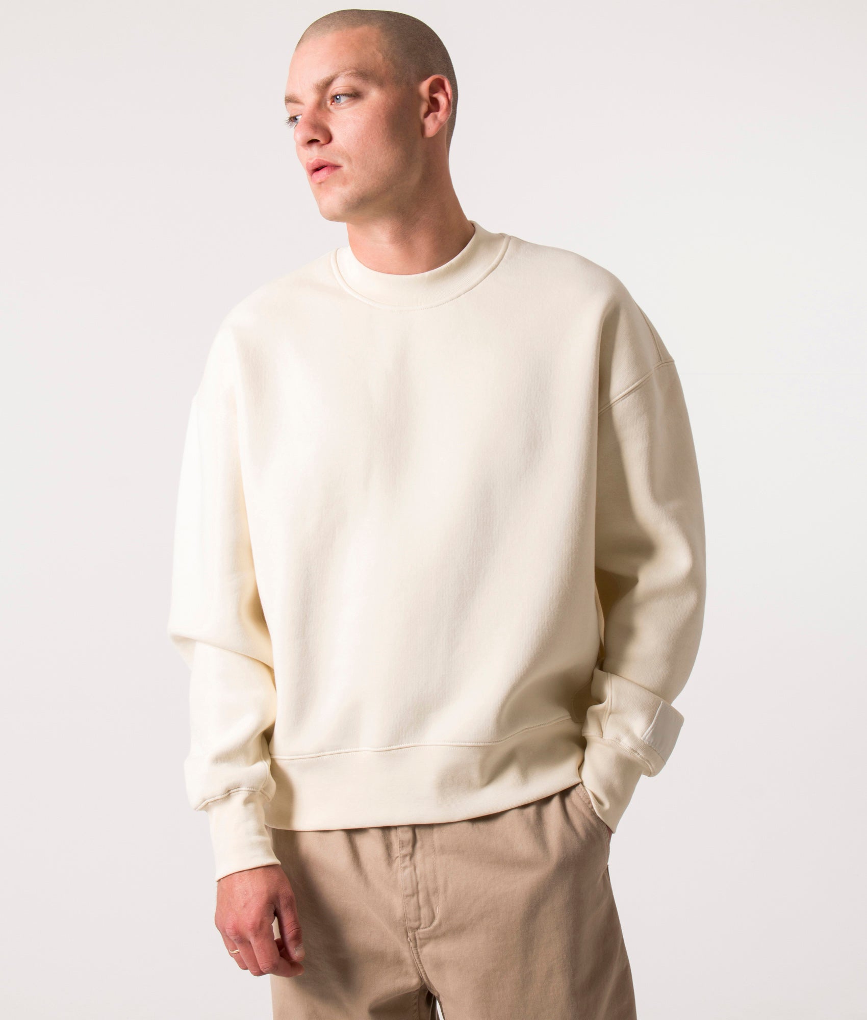 AMI Mens AMI Patch Logo Sweatshirt - Colour: 185 Ivory - Size: Large