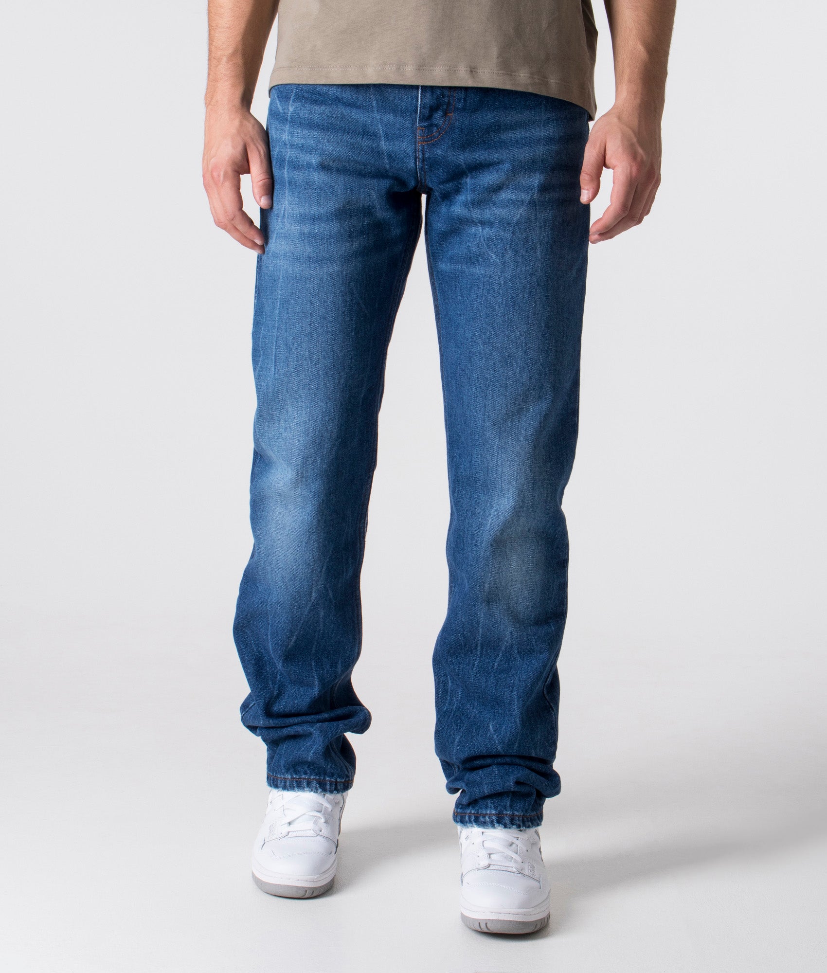 AMI Mens Regular Fit Denim Jeans - Colour: 480 Used Blue - Size: 32W