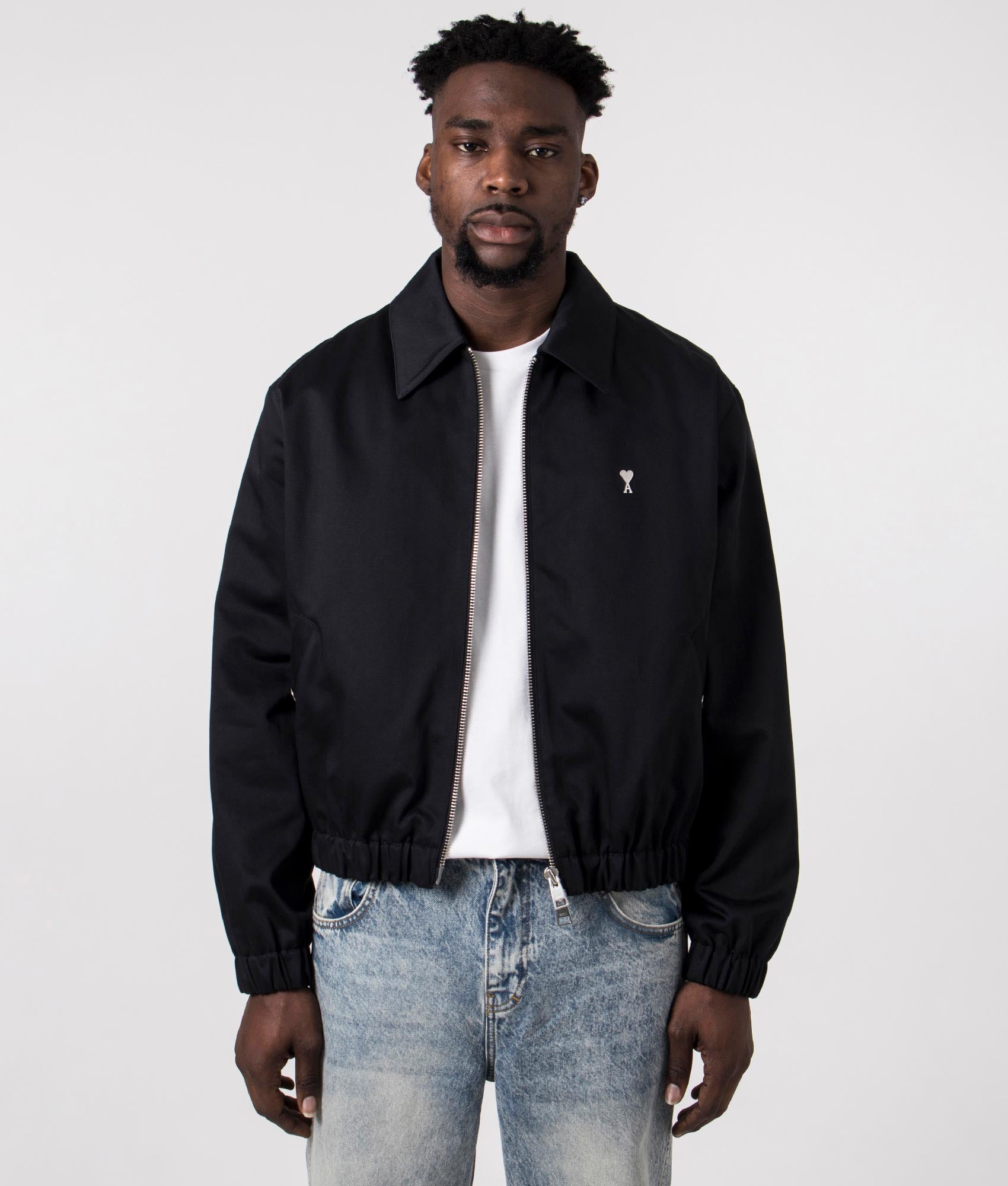 AMI Mens Ami De Coeur Zip Through Jacket - Colour: 001 Black - Size: Large