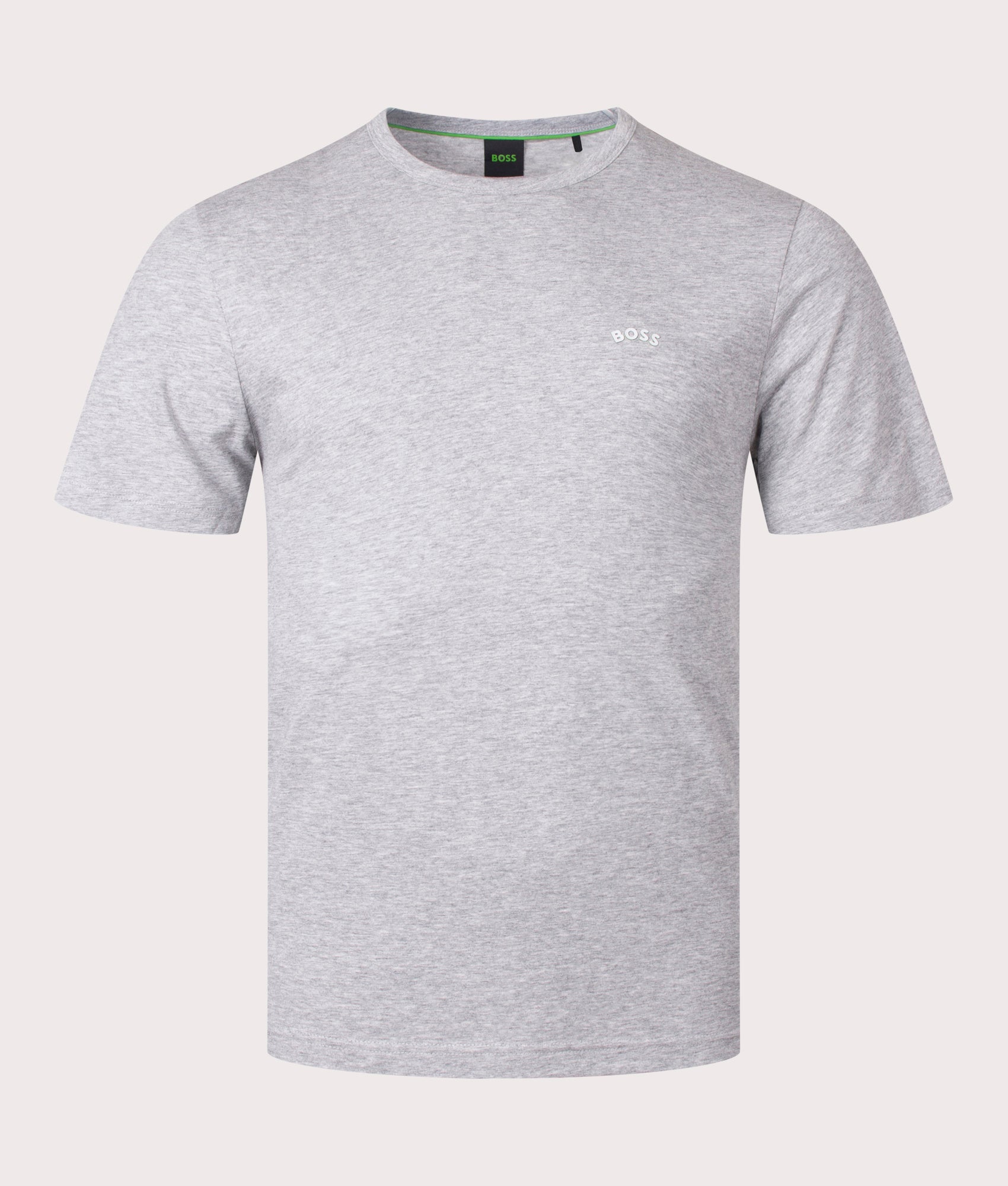 BOSS Mens Curved Logo T-Shirt - Colour: 060 Open Grey - Size: XXL