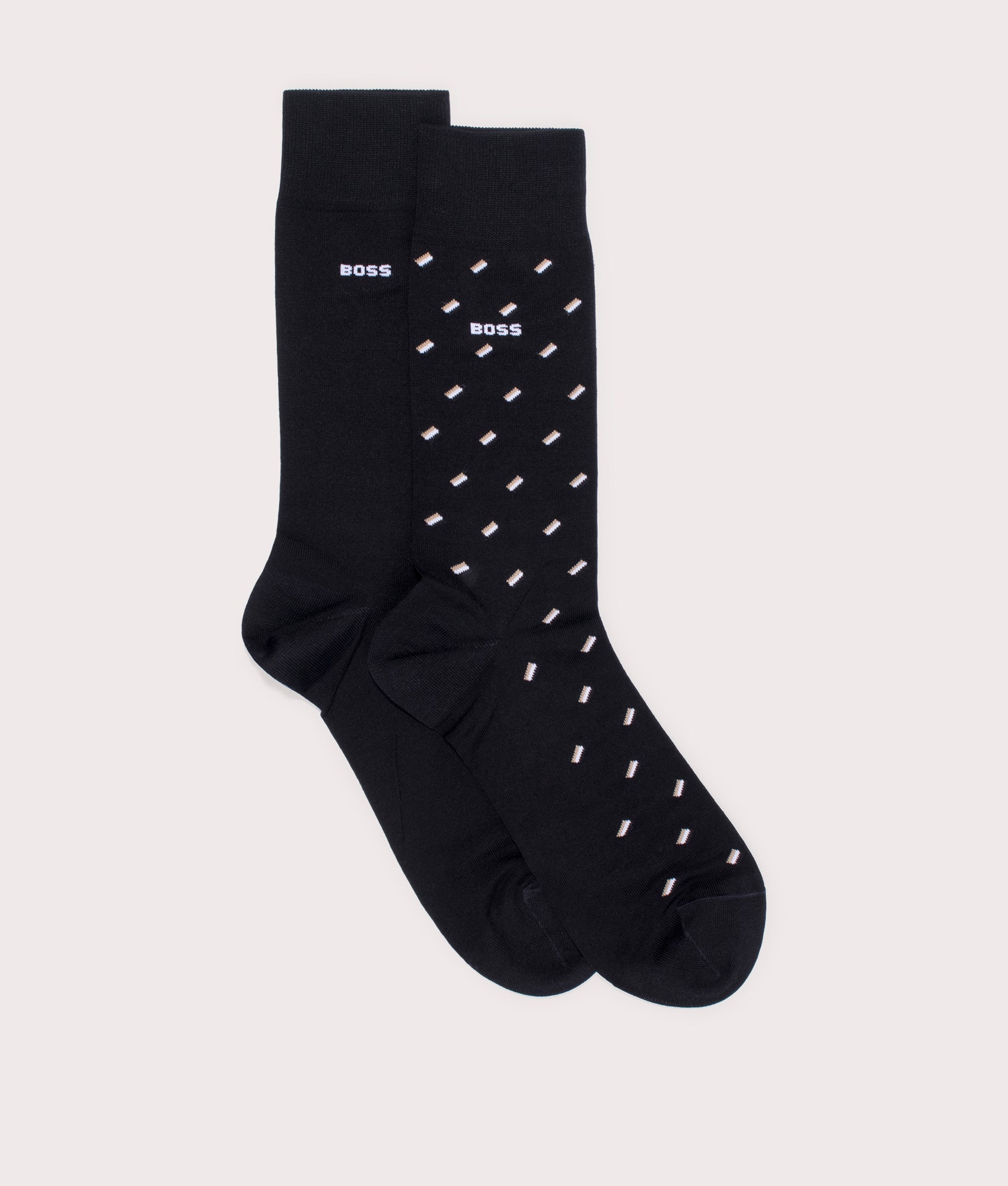 BOSS Mens Two Pack Mini Pattern MC Socks - Colour: 001 Black - Size: 6-11