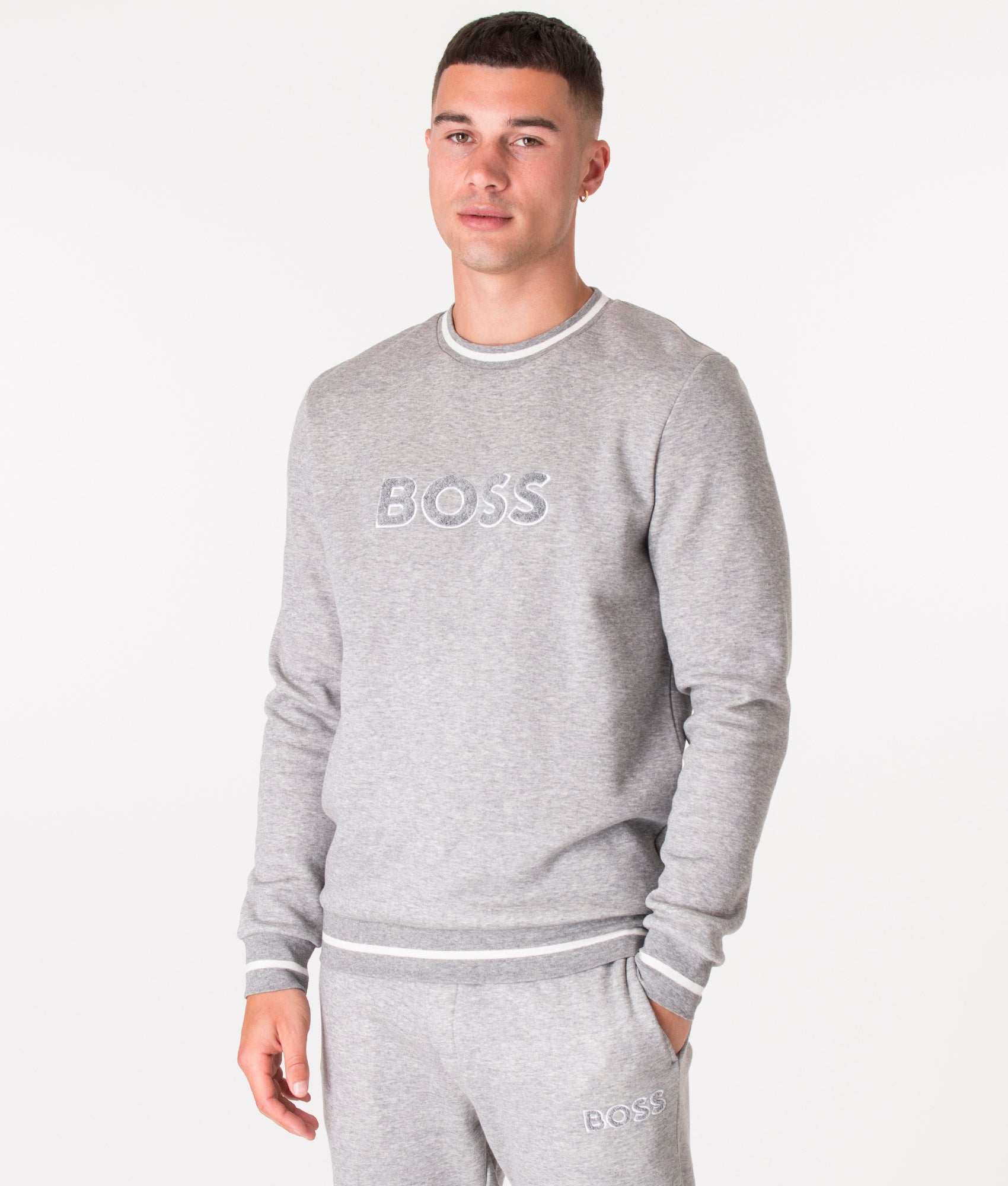 BOSS Mens Contemp Sweatshirt - Colour: 033 Medium Grey - Size: XL