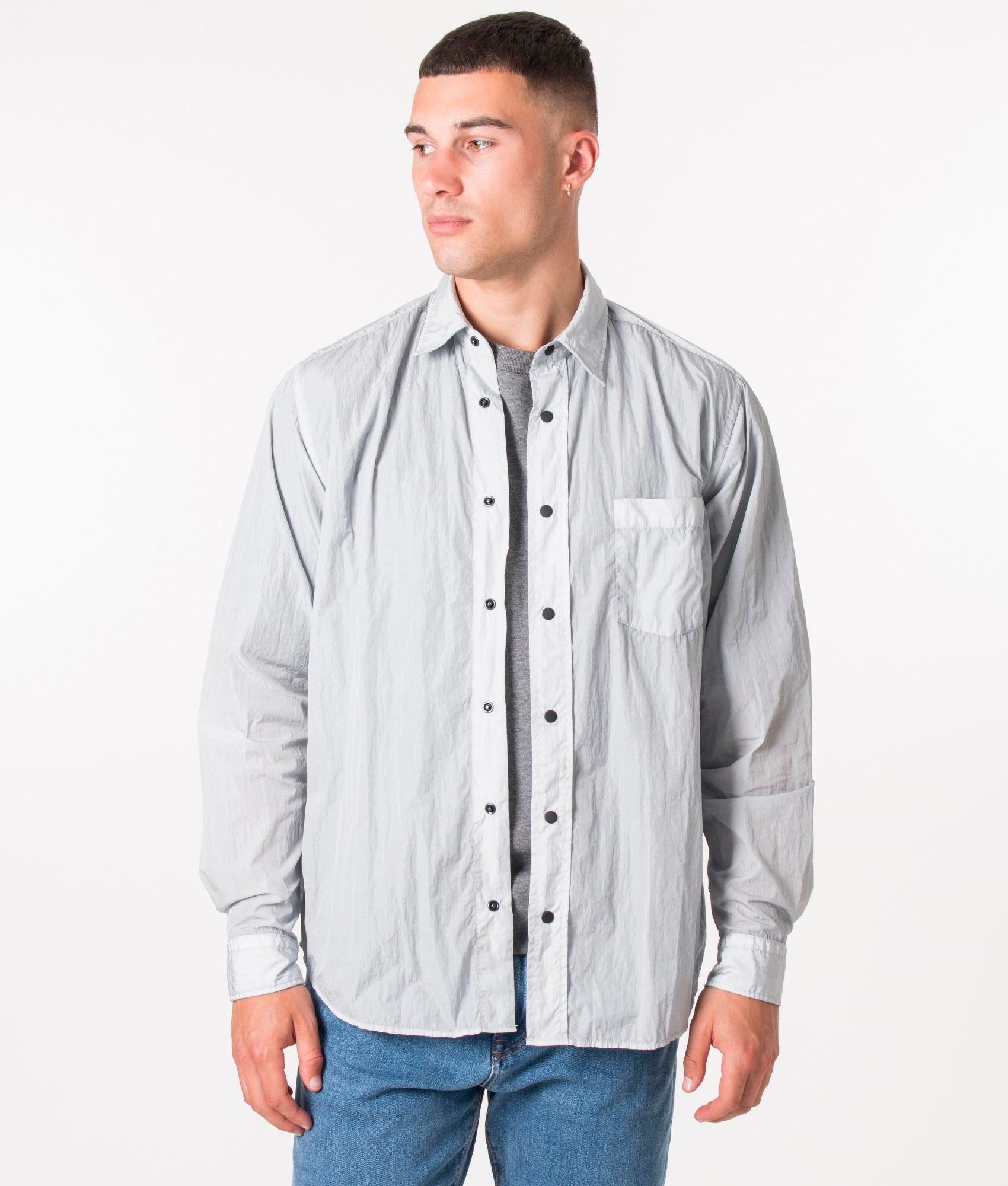 BOSS Mens Relaxed Fit Lambini Shirt - Colour: 050 Light/Pastel Grey - Size: Large