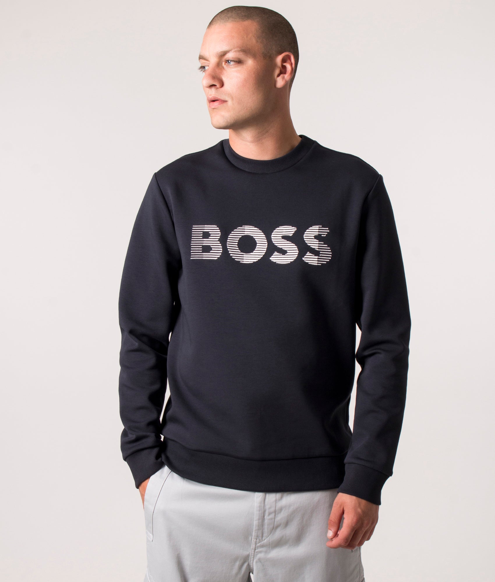 BOSS Mens Salbo 1 3D Logo Sweatshirt - Colour: 402 Dark Blue - Size: XL