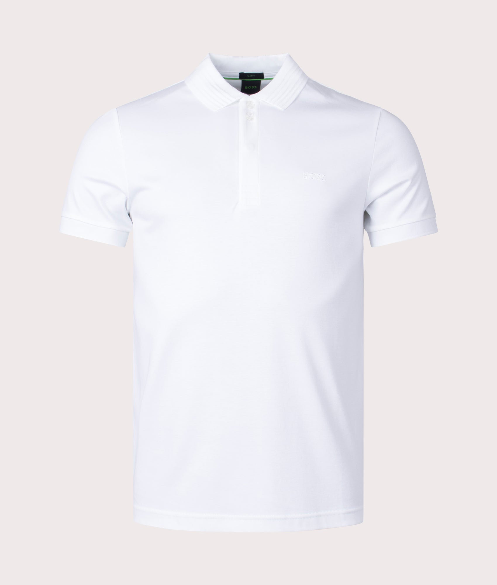 BOSS Mens Slim Fit Paule Polo Shirt - Colour: 100 White - Size: Medium