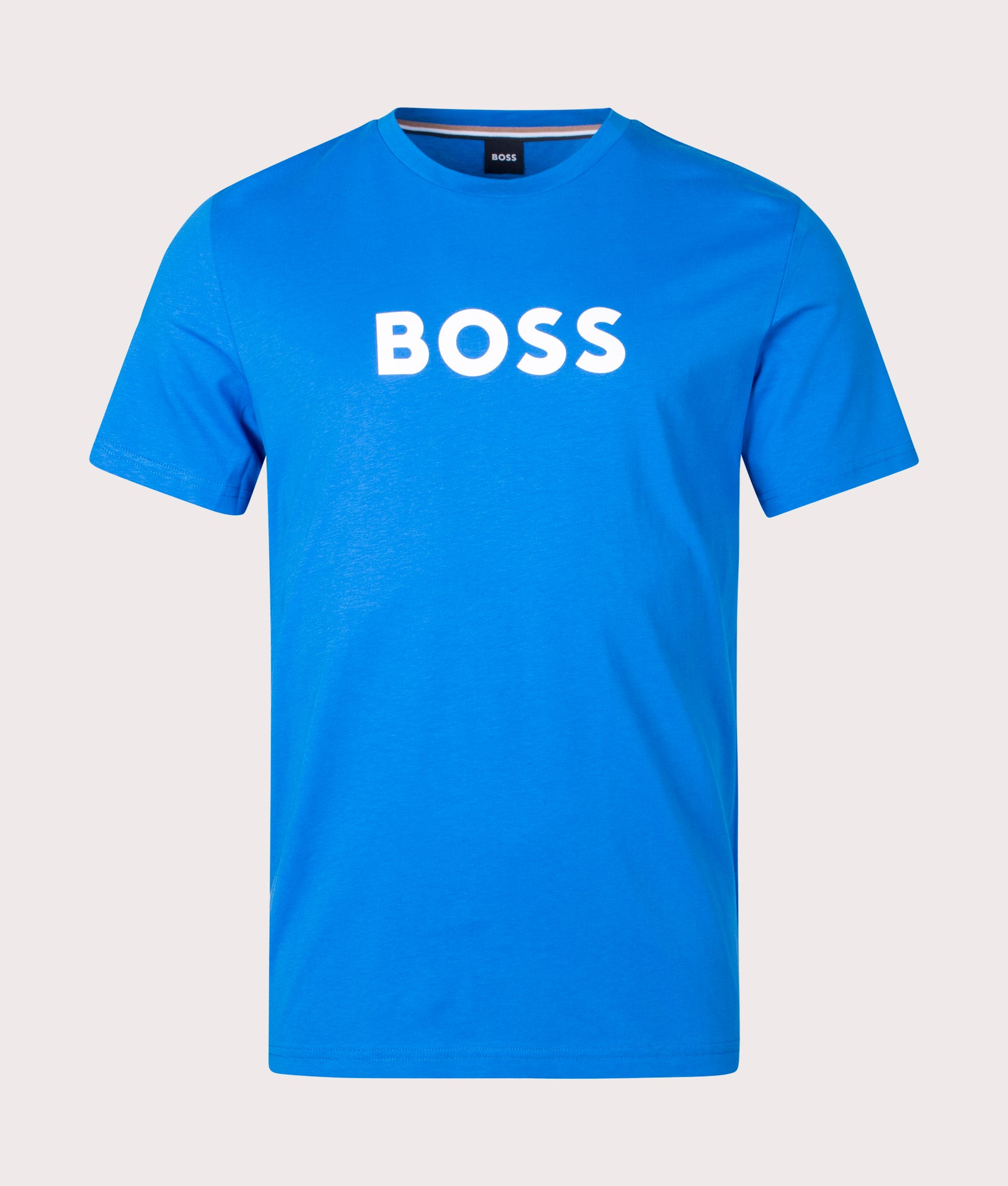 BOSS Mens Contrast Logo RN T-Shirt - Colour: 432 Bright Blue - Size: Large