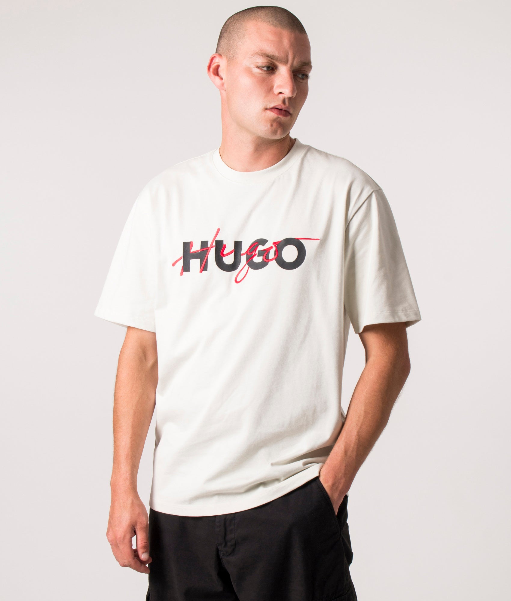 HUGO Mens Relaxed Fit Dakaishi Double Logo T-Shirt - Colour: 333 Light/Pastel Green - Size: Large