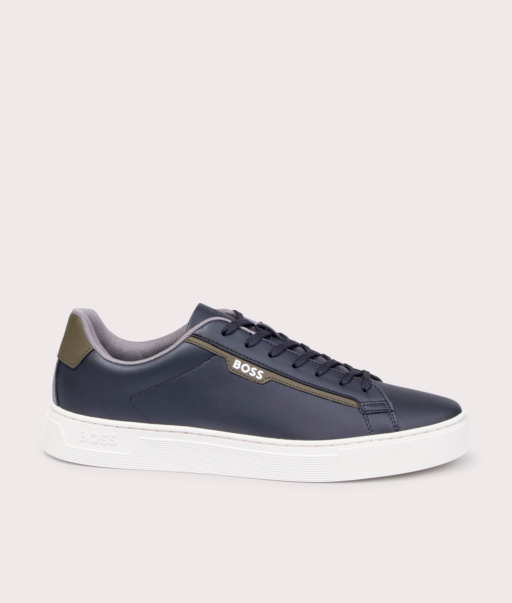 BOSS Mens Rhys Tenn Trainers - Colour: 403 Dark Blue - Size: 10