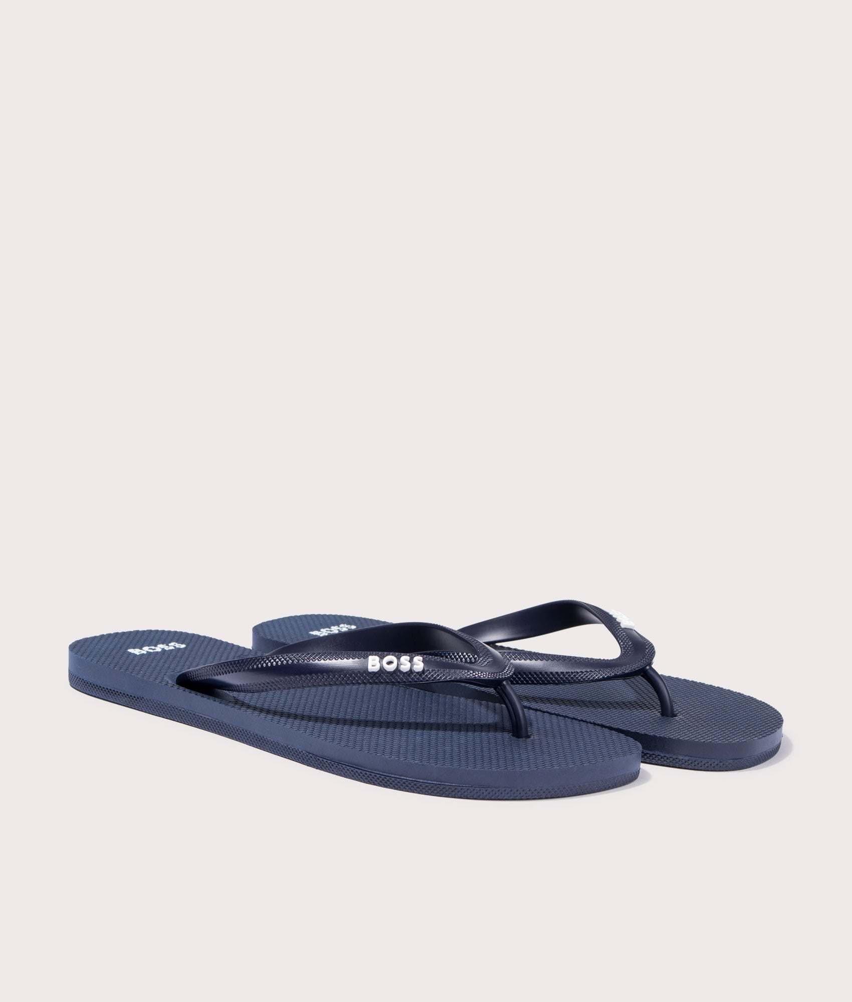 BOSS Mens Tracy Branded Strap Flip Flops - Colour: 405 Dark Blue - Size: 13/14