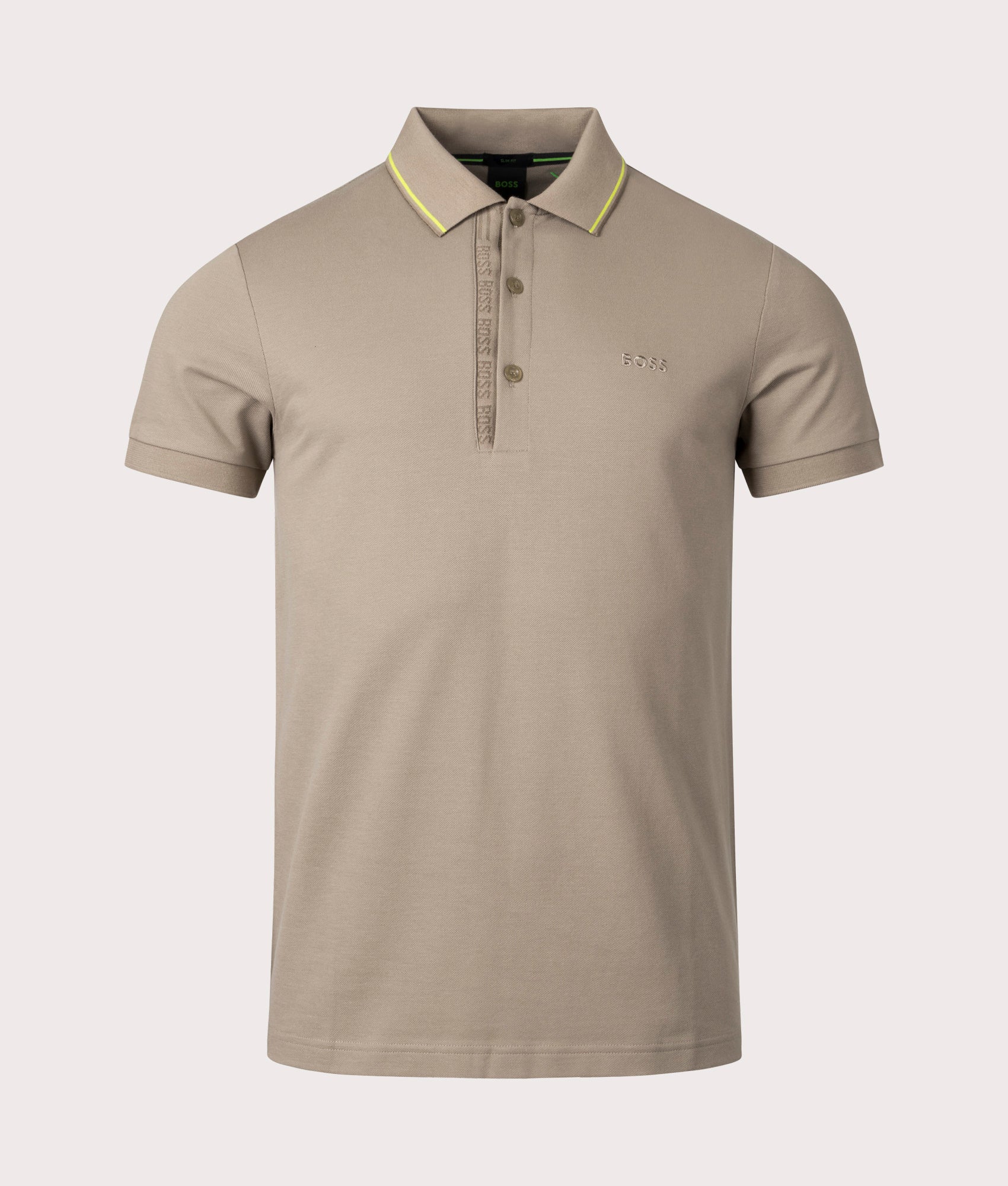 BOSS Mens Slim Fit Paule 4 Polo Shirt - Colour: 334 Light/Pastel Green - Size: Medium