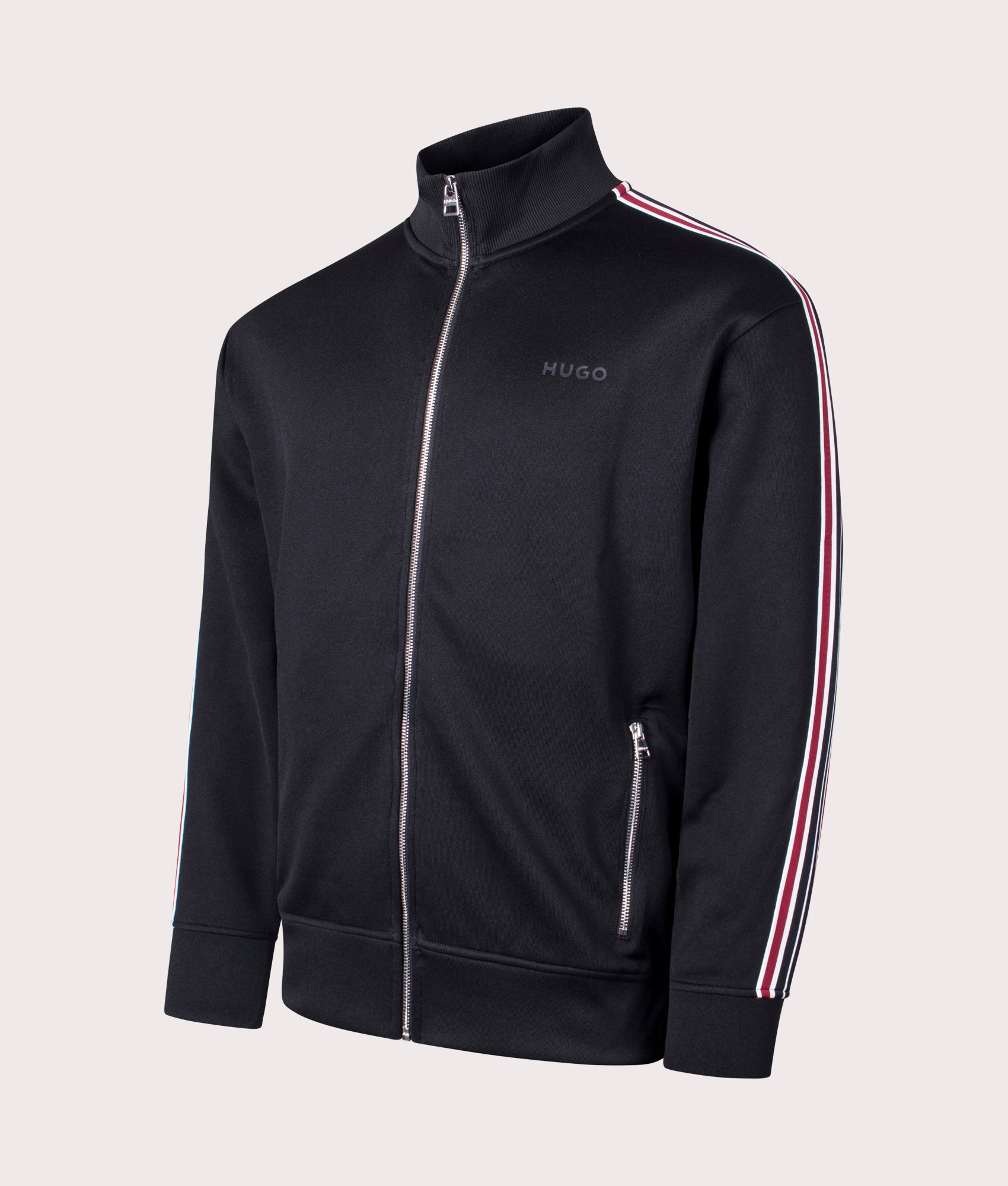 HUGO Mens Relaxed Fit Dalpens Track Top - Colour: 001 Black - Size: Large