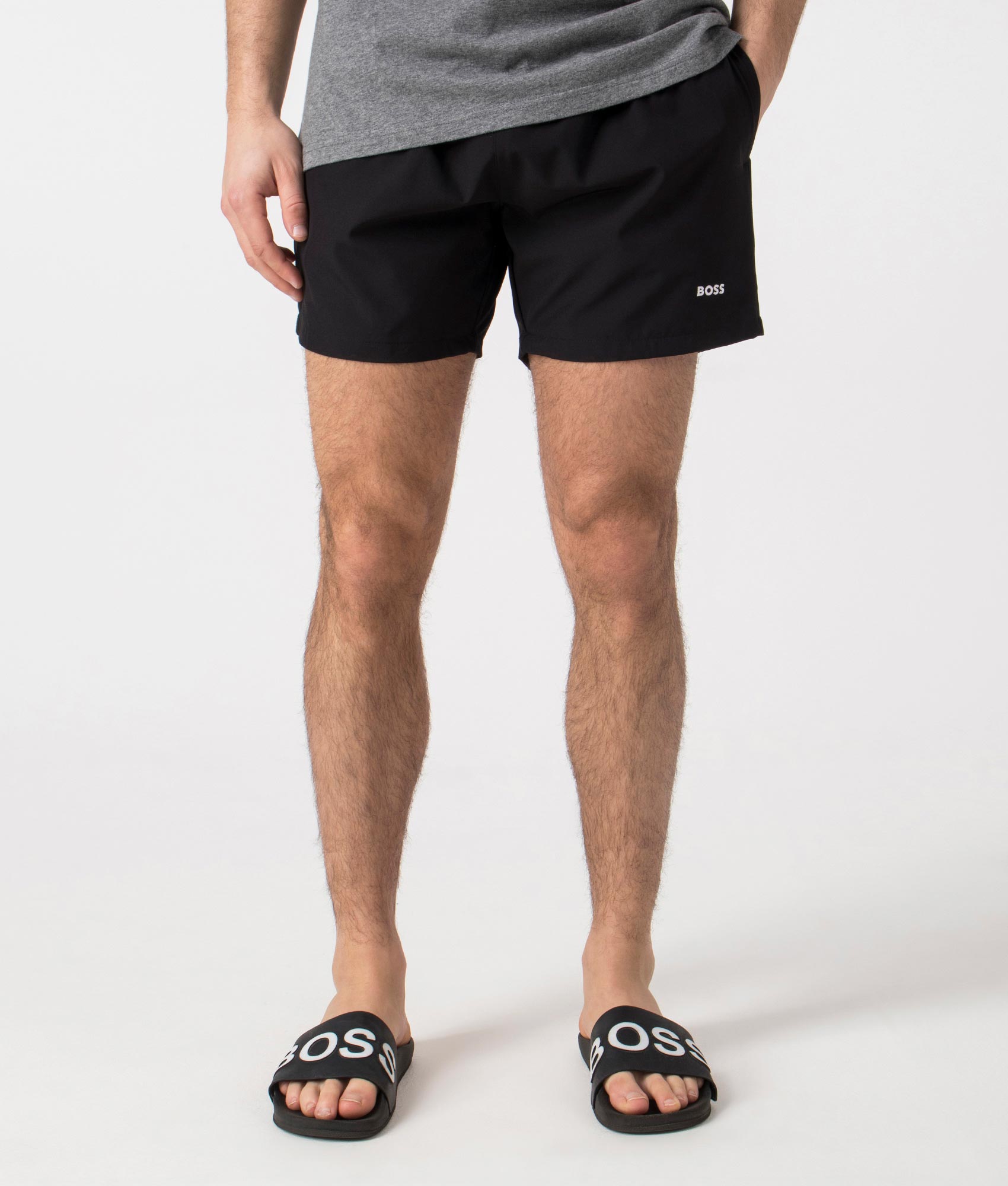 BOSS Mens Tio Swim Shorts - Colour: 001 Black - Size: Medium