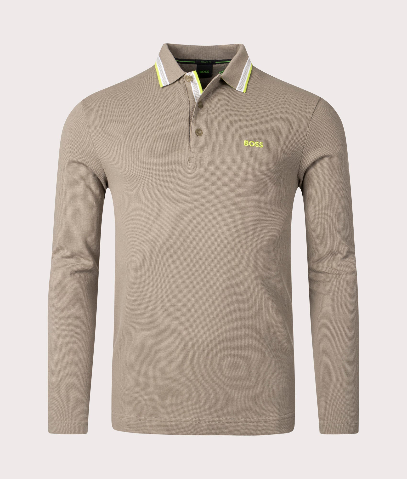 BOSS Mens Long Sleeve Plisy Polo Shirt - Colour: 334 Light/Pastel Green - Size: Large