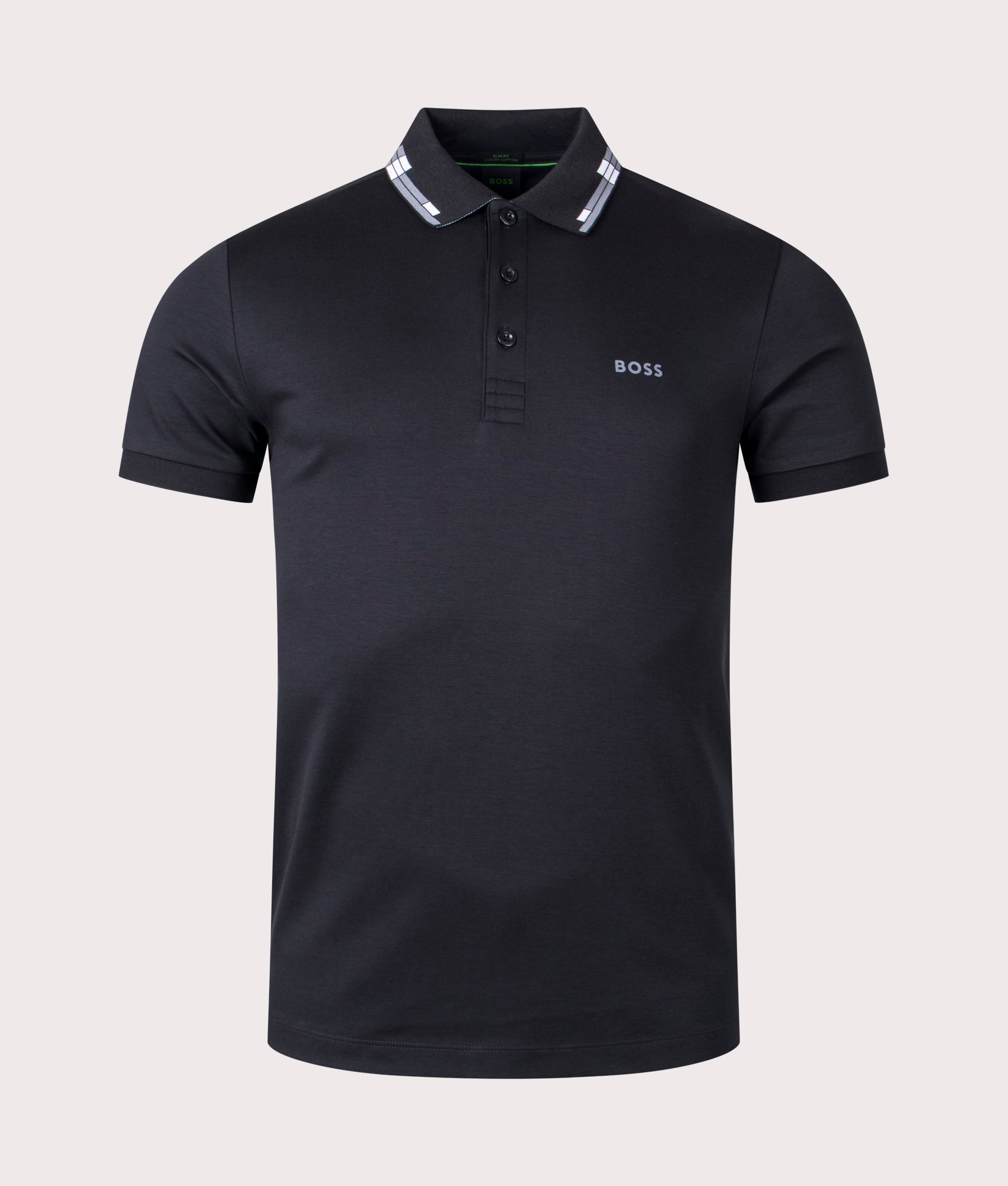BOSS Mens Slim Fit Paule Polo Shirt - Colour: 001 Black - Size: Large