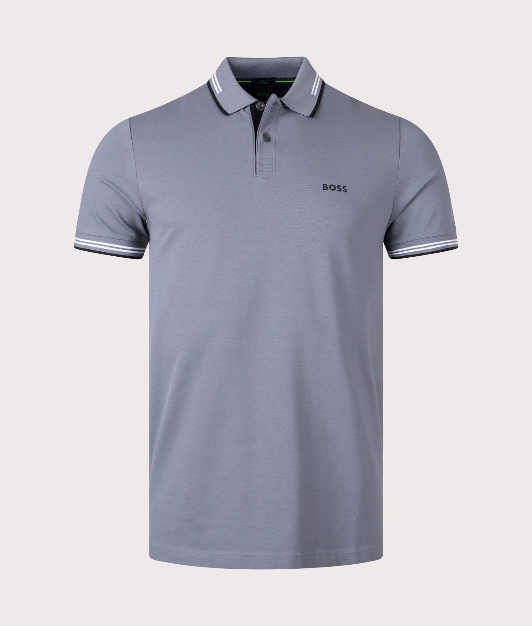 BOSS Mens Slim Fit Paul Polo Shirt - Colour: 036 Medium Grey - Size: XXL