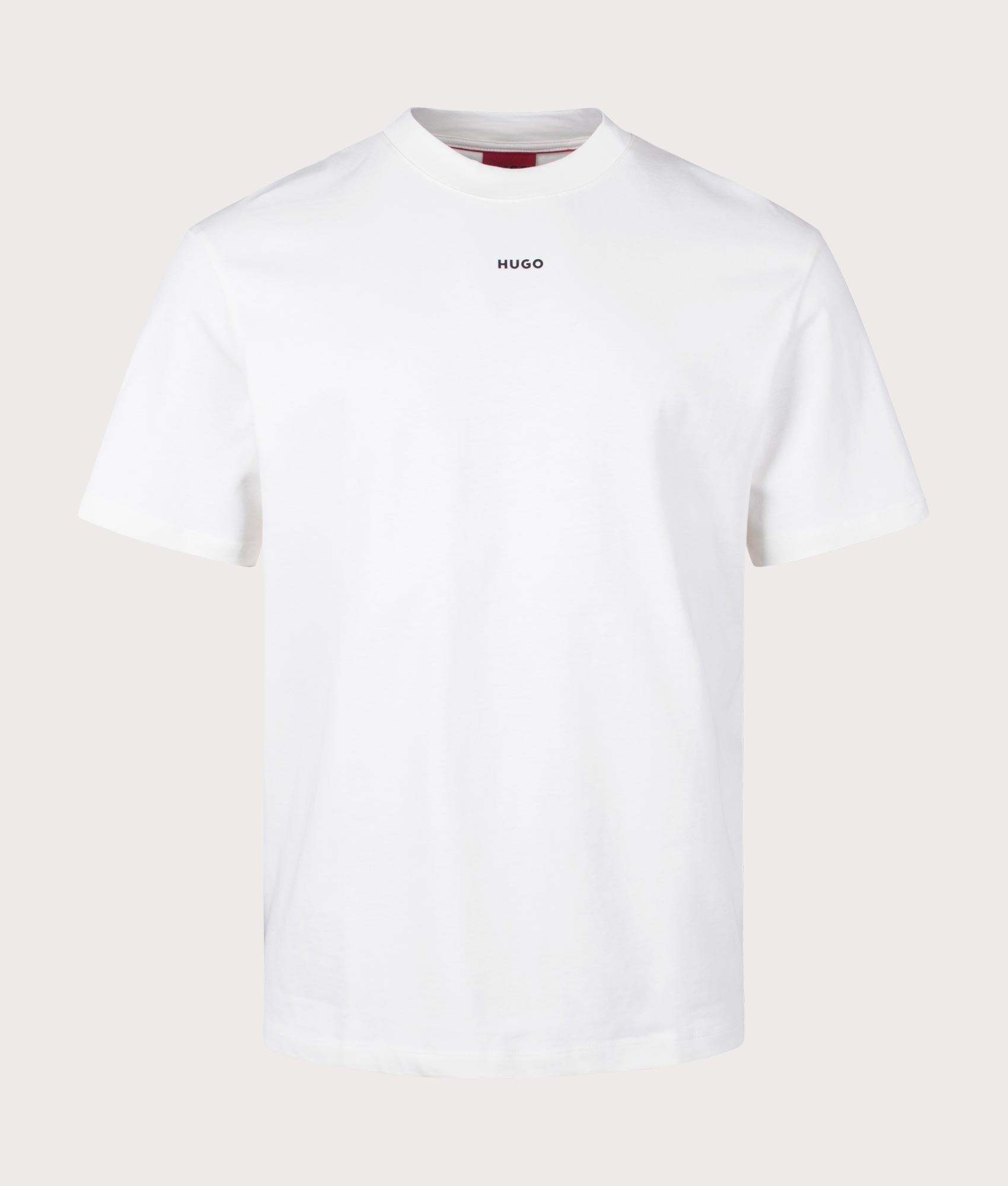 HUGO Mens Relaxed Fit Dapolino T-Shirt - Colour: 121 Open White - Size: Large