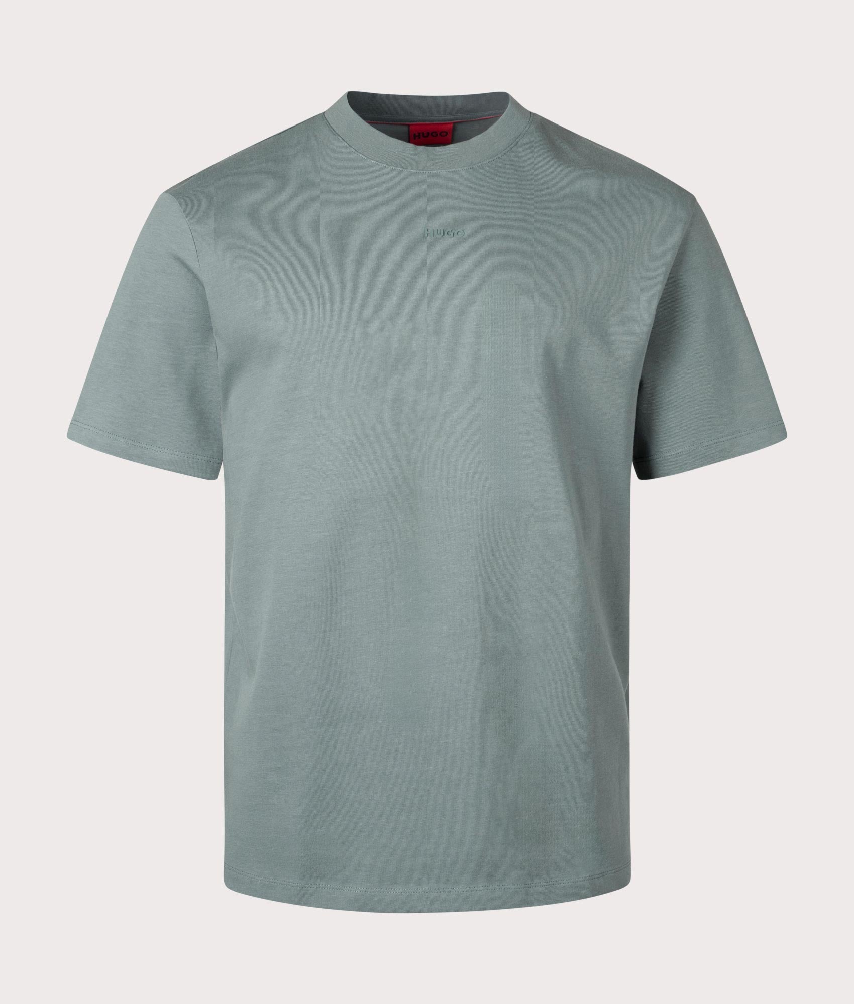 HUGO Mens Relaxed Fit Dapolino T-Shirt - Colour: 307 Dark Green - Size: Small