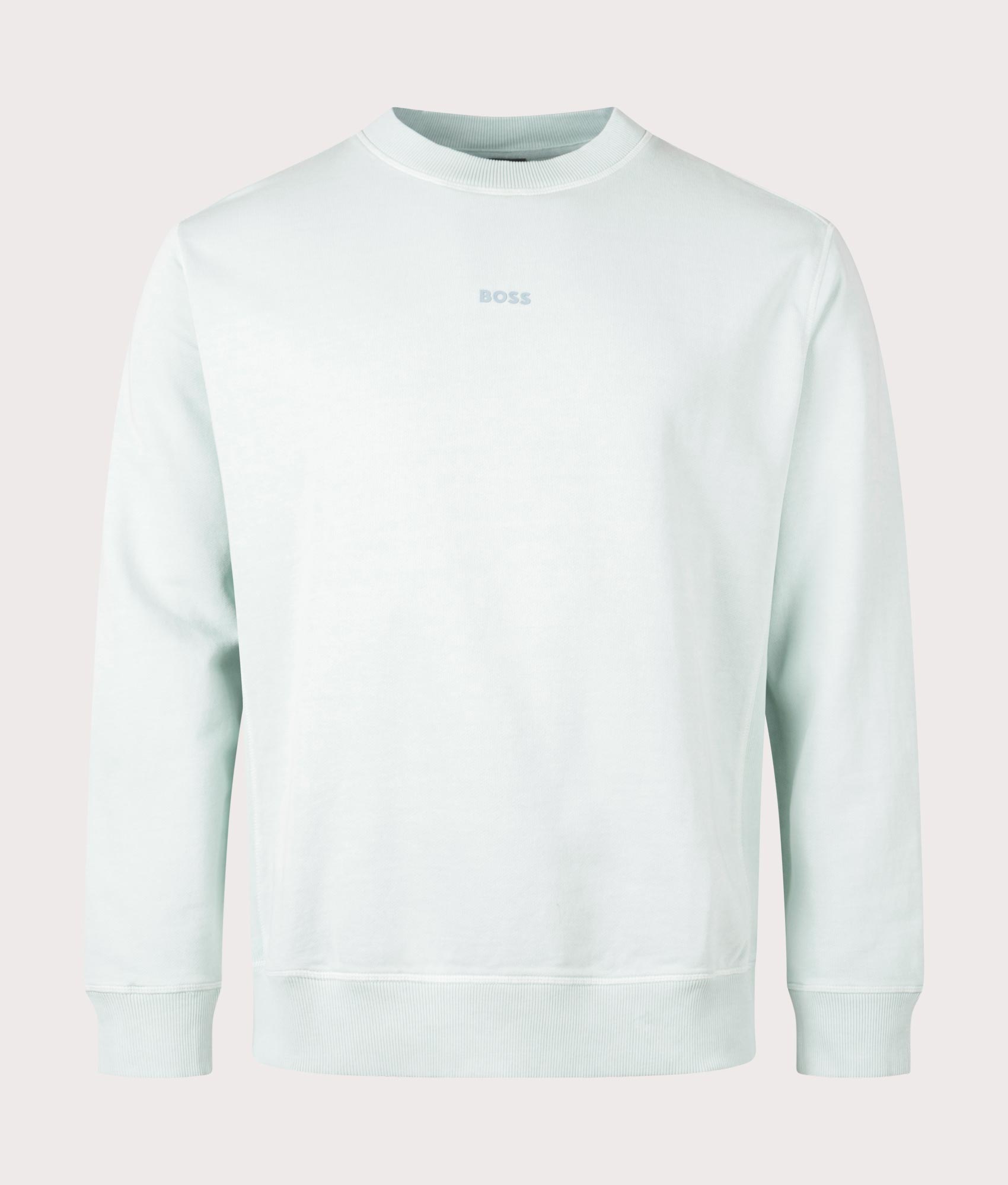 BOSS Mens Relaxed Fit Garment Dyed Wefade Sweatshirt - Colour: 446 Turquoise/Aqua - Size: Large