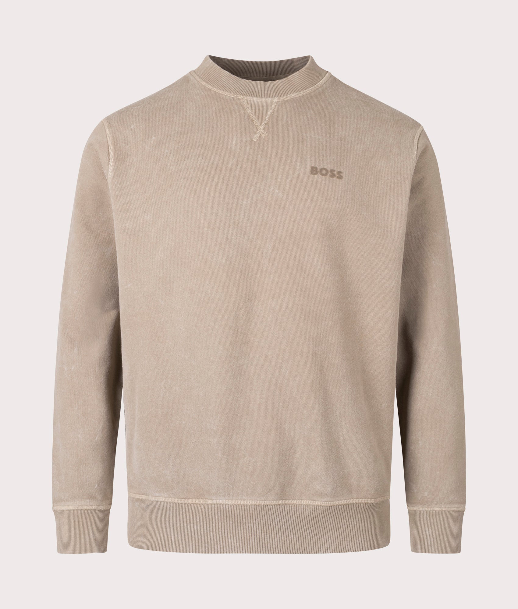 BOSS Mens Relaxed Fit Terry Logo Sweatshirt - Colour: 246 Open Brown - Size: Medium