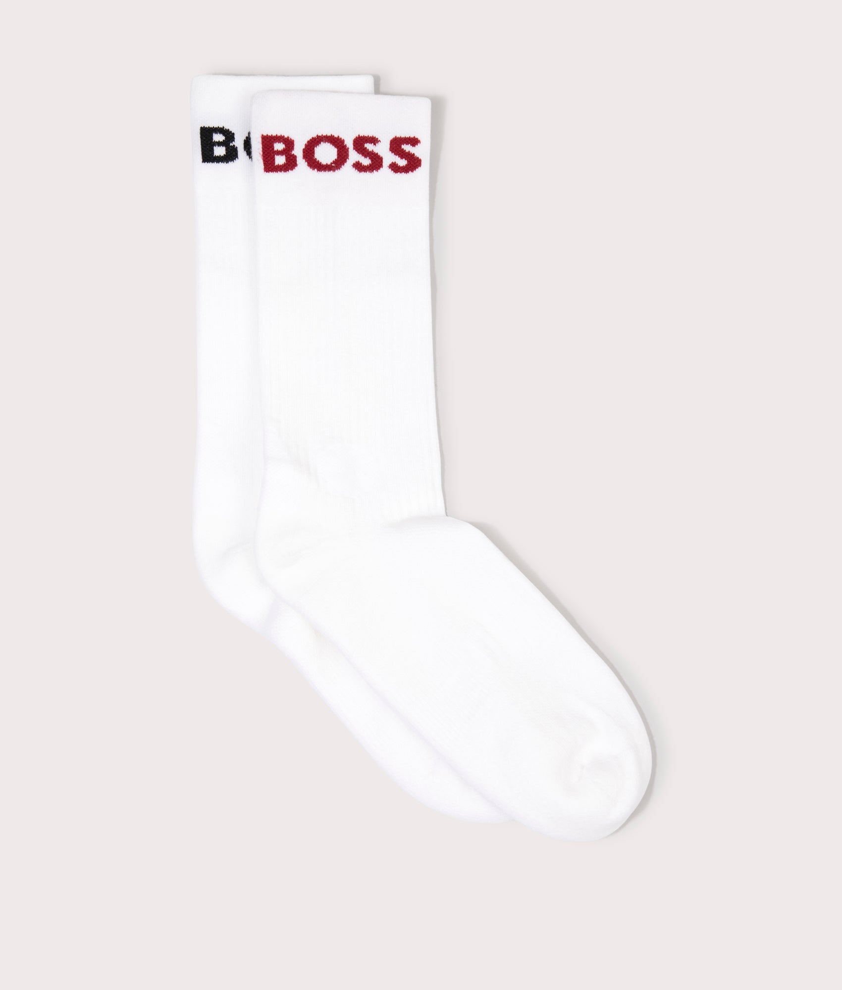 BOSS Mens 2 Pack Rib Sport Socks - Colour: 113 Open White - Size: 6-11