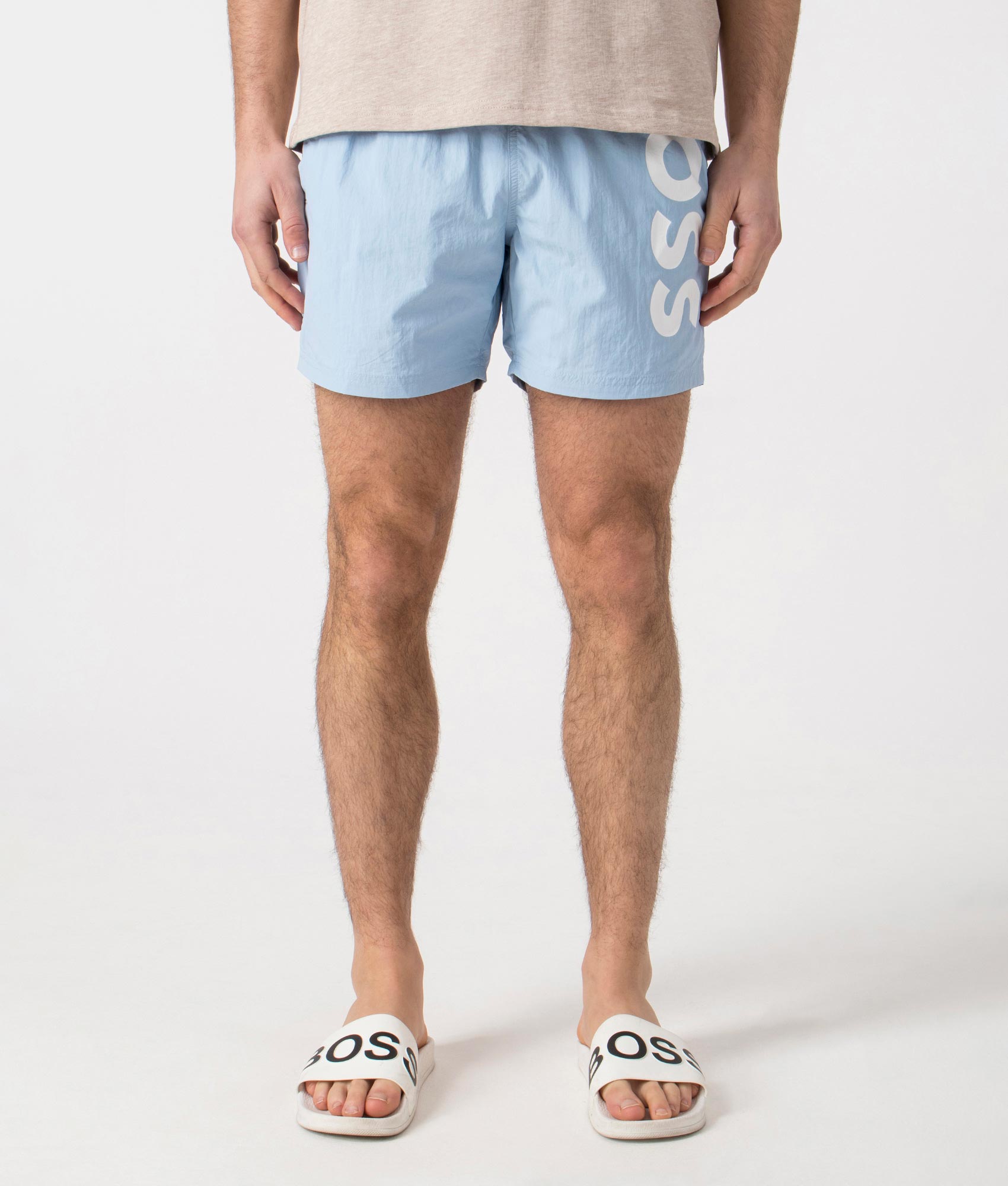 BOSS Mens Octopus Swim Shorts - Colour: 450 Light/Pastel Blue - Size: XXL