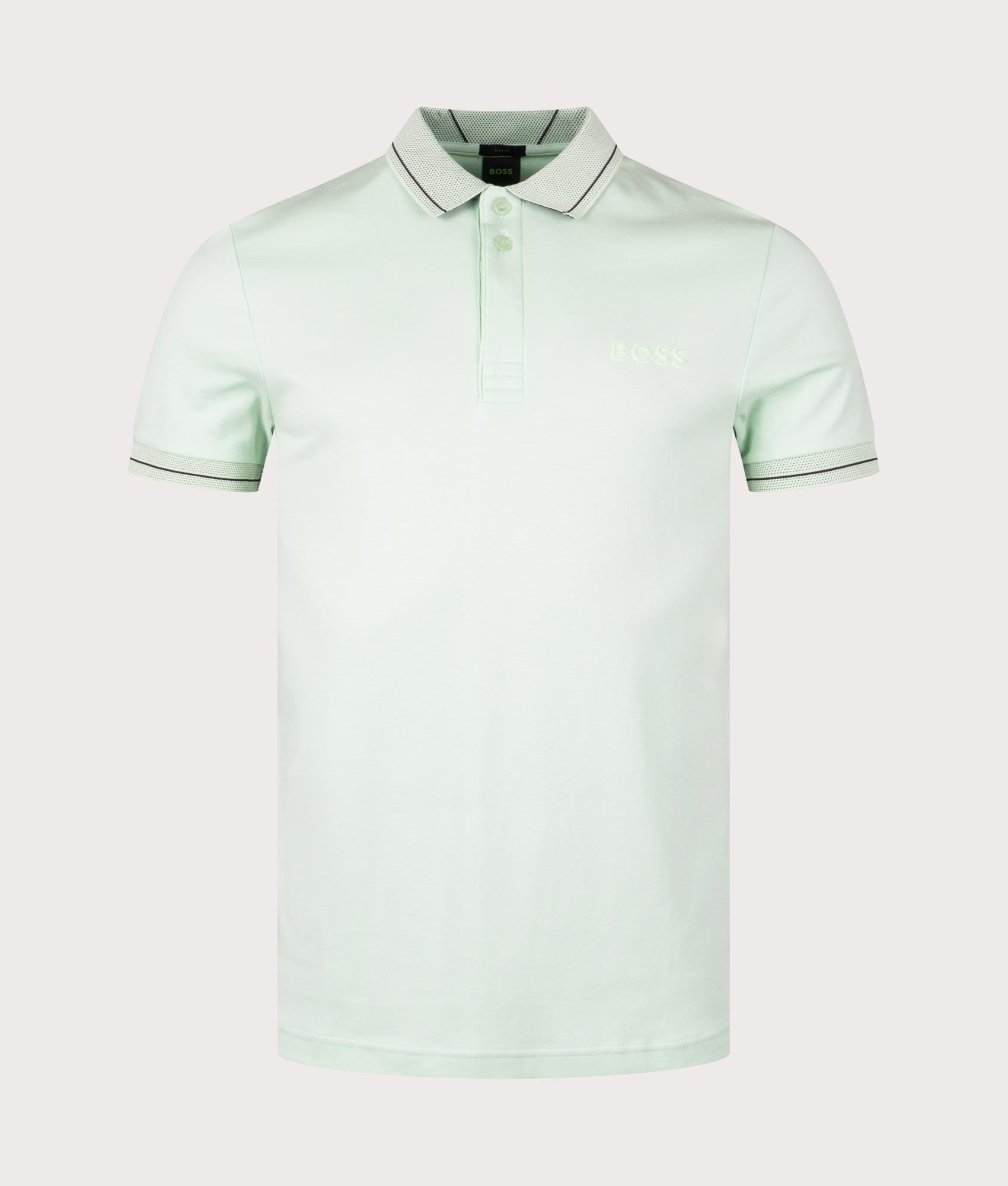 BOSS Mens Paule 1 Polo Shirt - Colour: 388 Open Green - Size: XXL