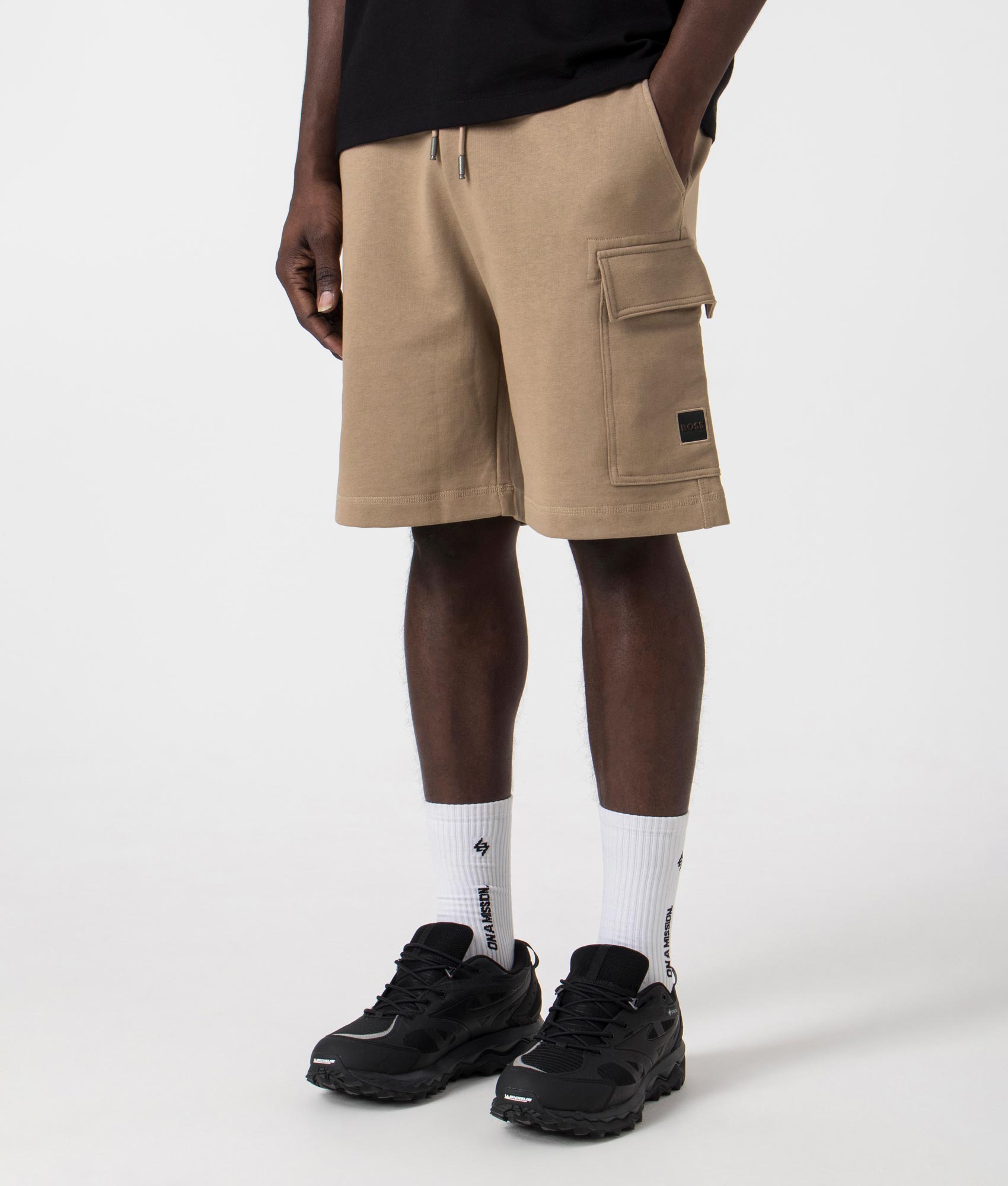 BOSS Mens Cargo Sweat Shorts - Colour: 246 Open Brown - Size: XL
