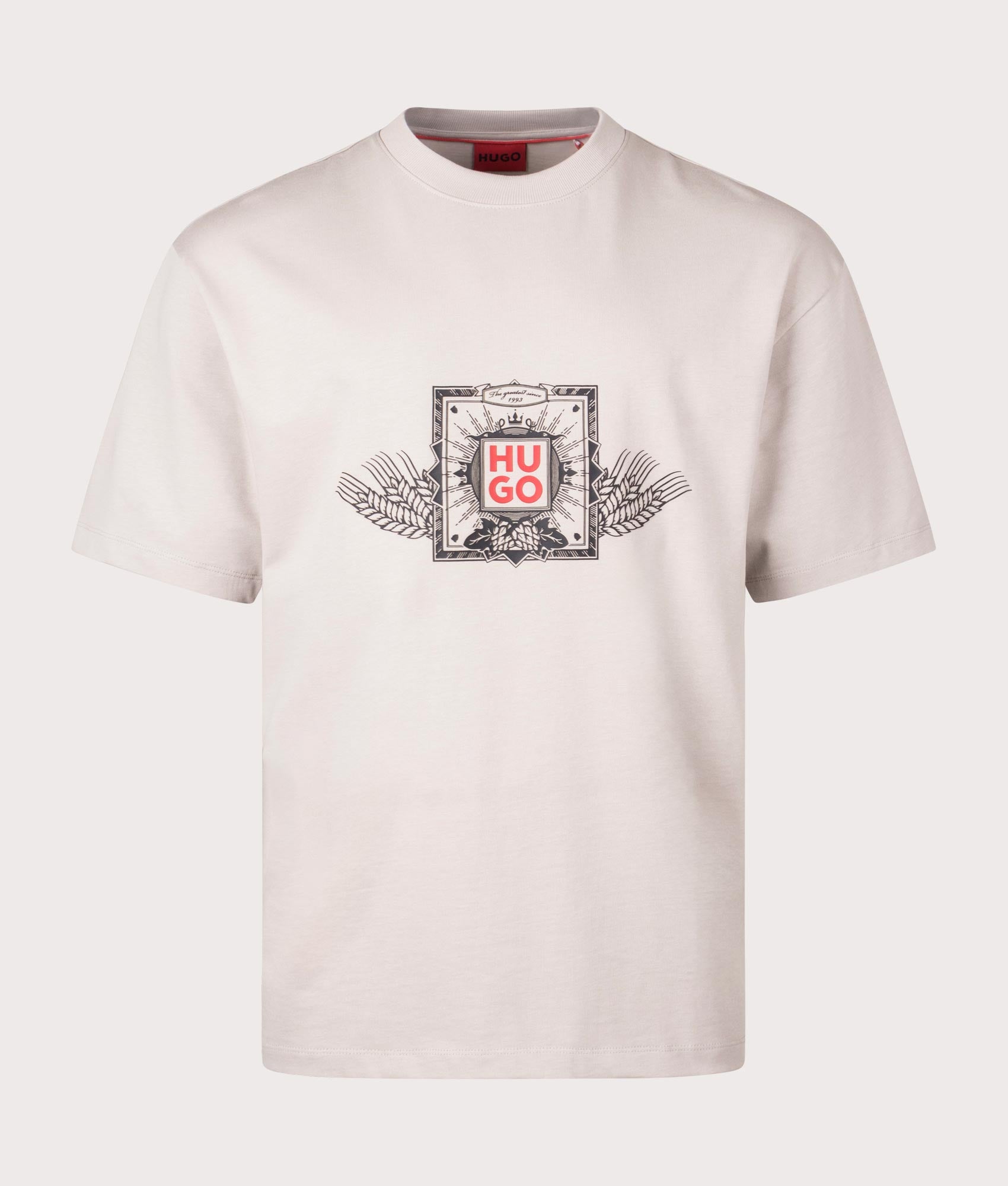 HUGO Mens Deytimo T-Shirt - Colour: 055 Light/Pastel Grey - Size: Small