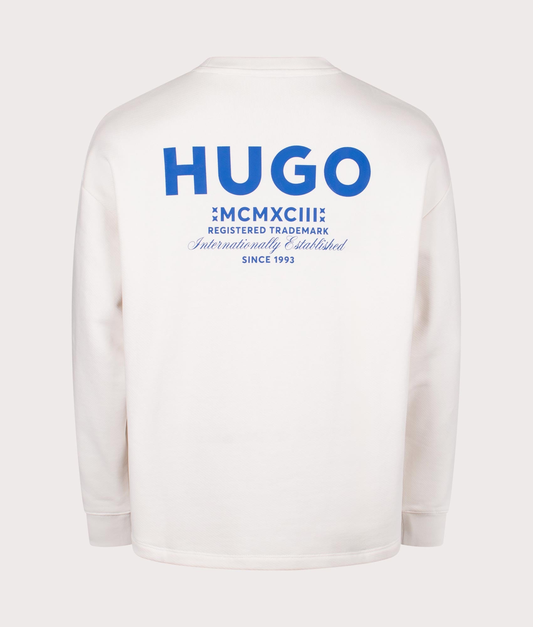 HUGO Mens Naviu Sweatshirt - Colour: 121 Open White - Size: Medium