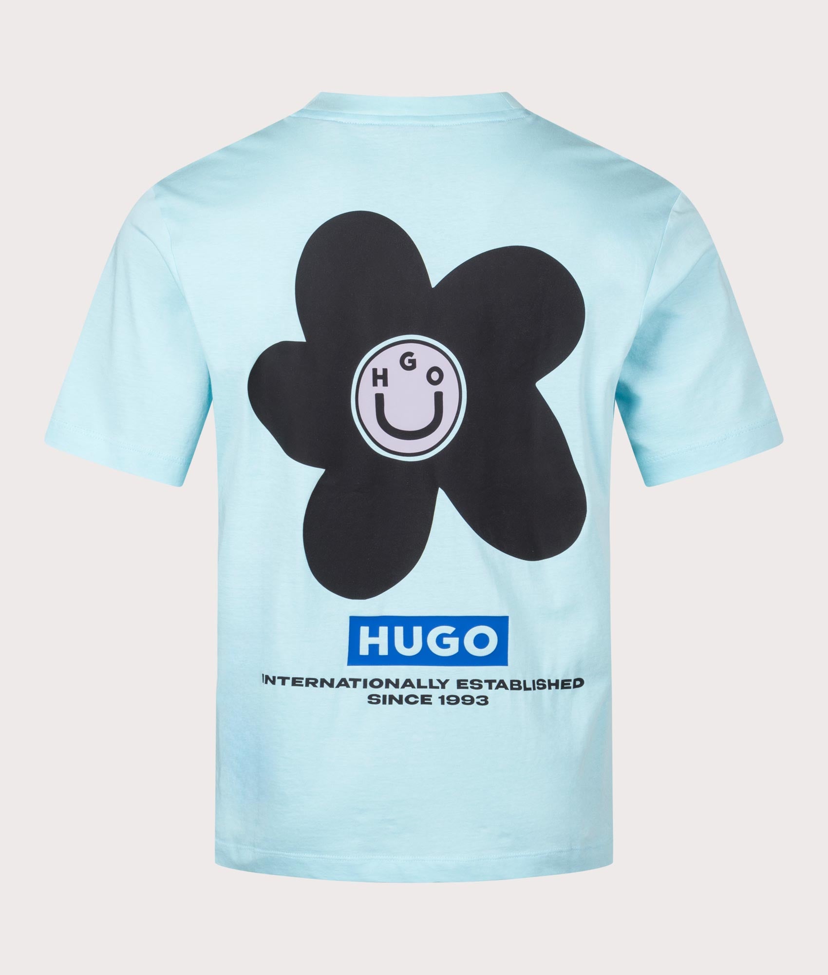 HUGO Mens Noretto Flower Logo T-Shirt - Colour: 442 Turquoise/Aqua - Size: Small