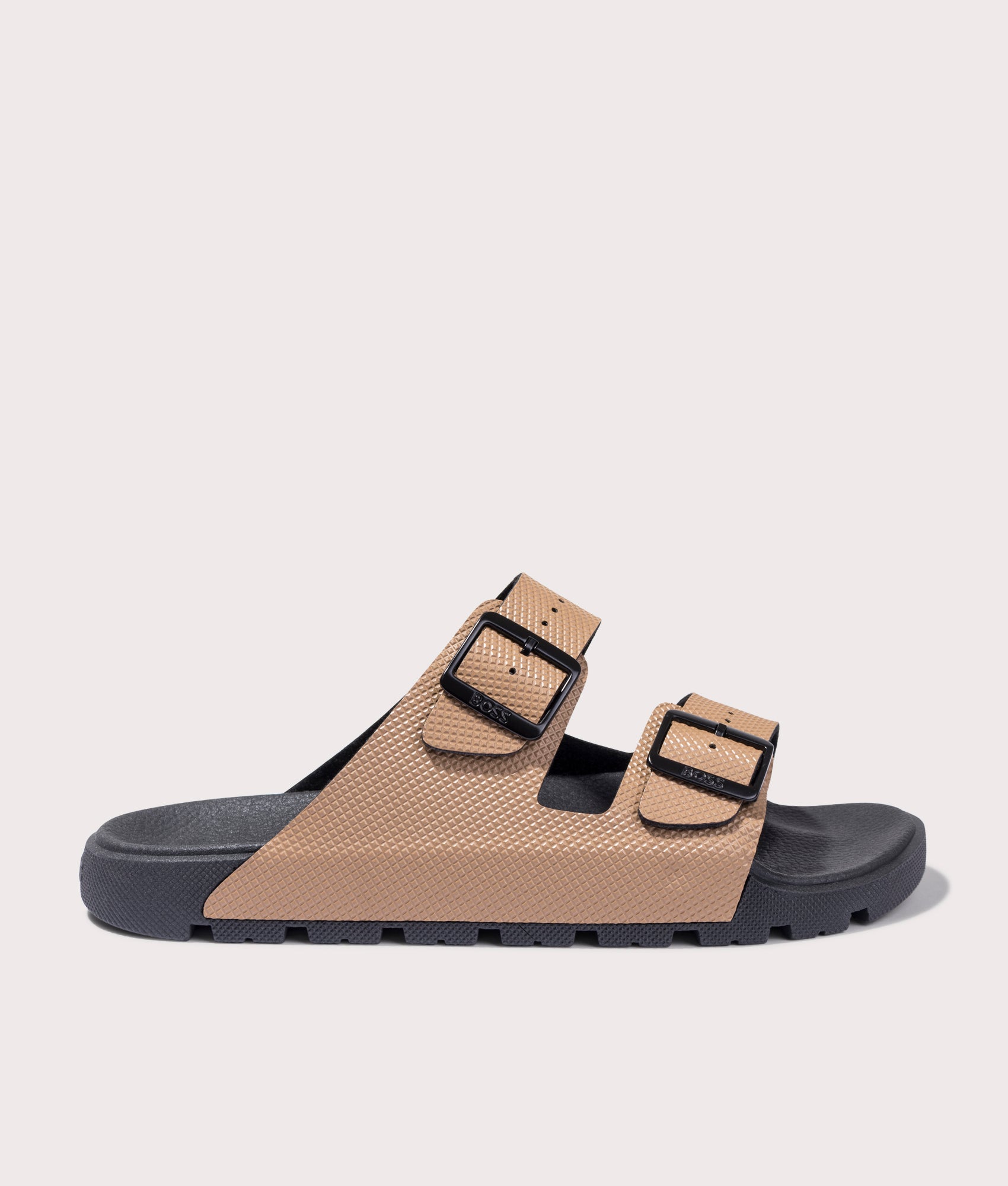 BOSS Mens Surfley Twin Strap Sandals - Colour: 280 Open Beige - Size: 8