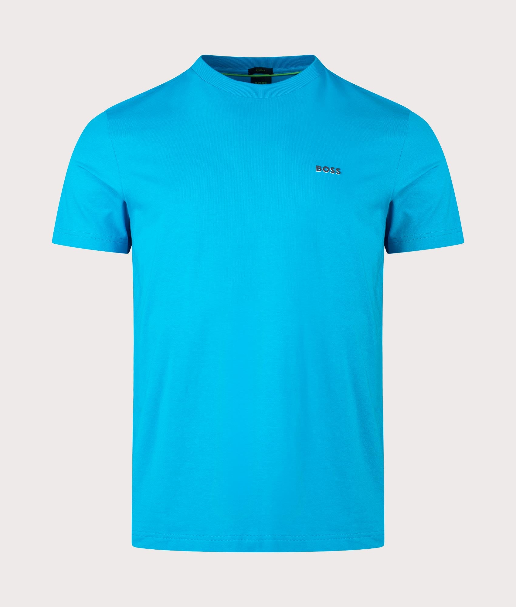 BOSS Mens Crew Neck Tee T-Shirt - Colour: 442 Turquoise/Aqua - Size: Medium