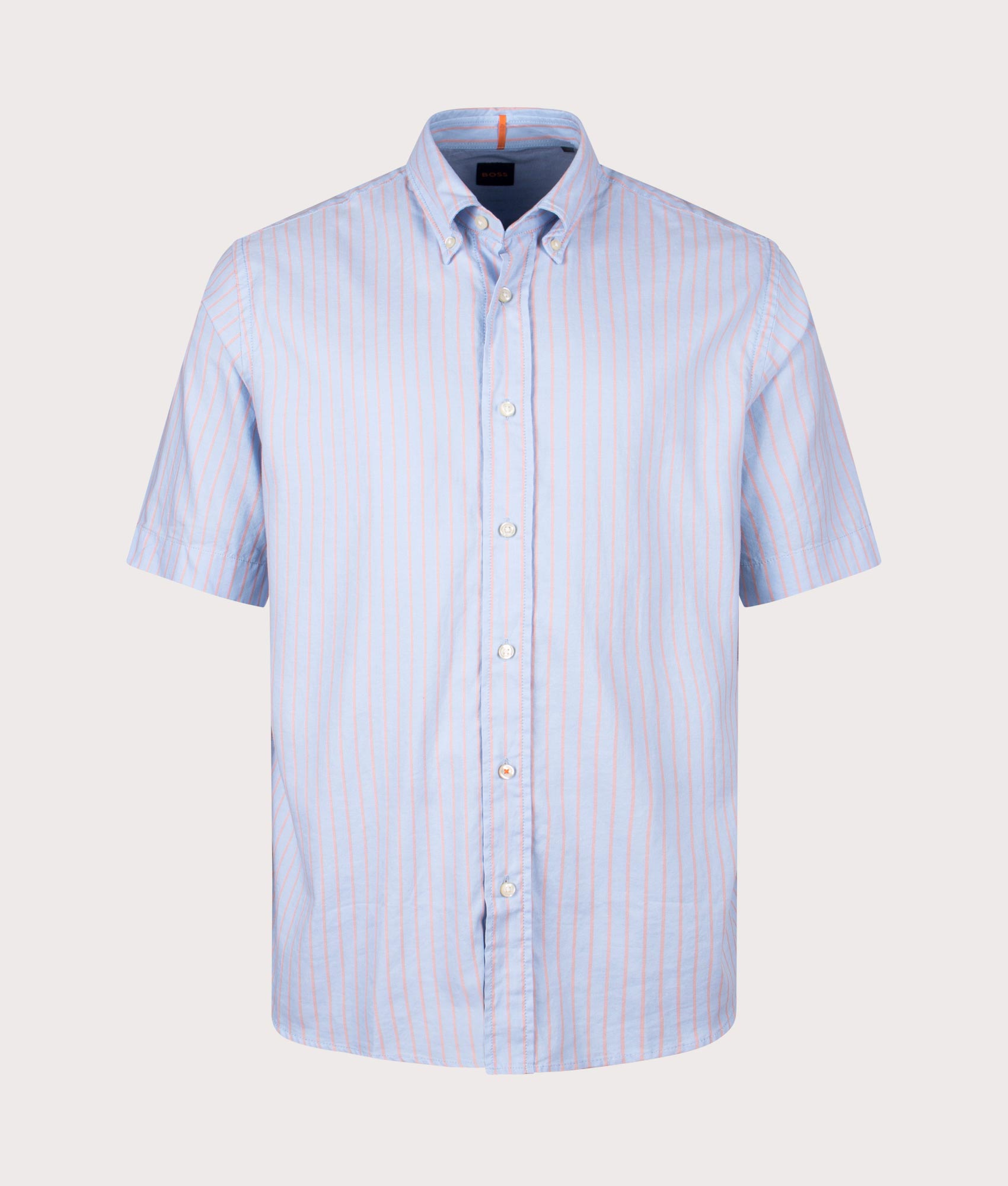 BOSS Mens Lambey Short Sleeve Shirt - Colour: 461 Open Blue - Size: XXL