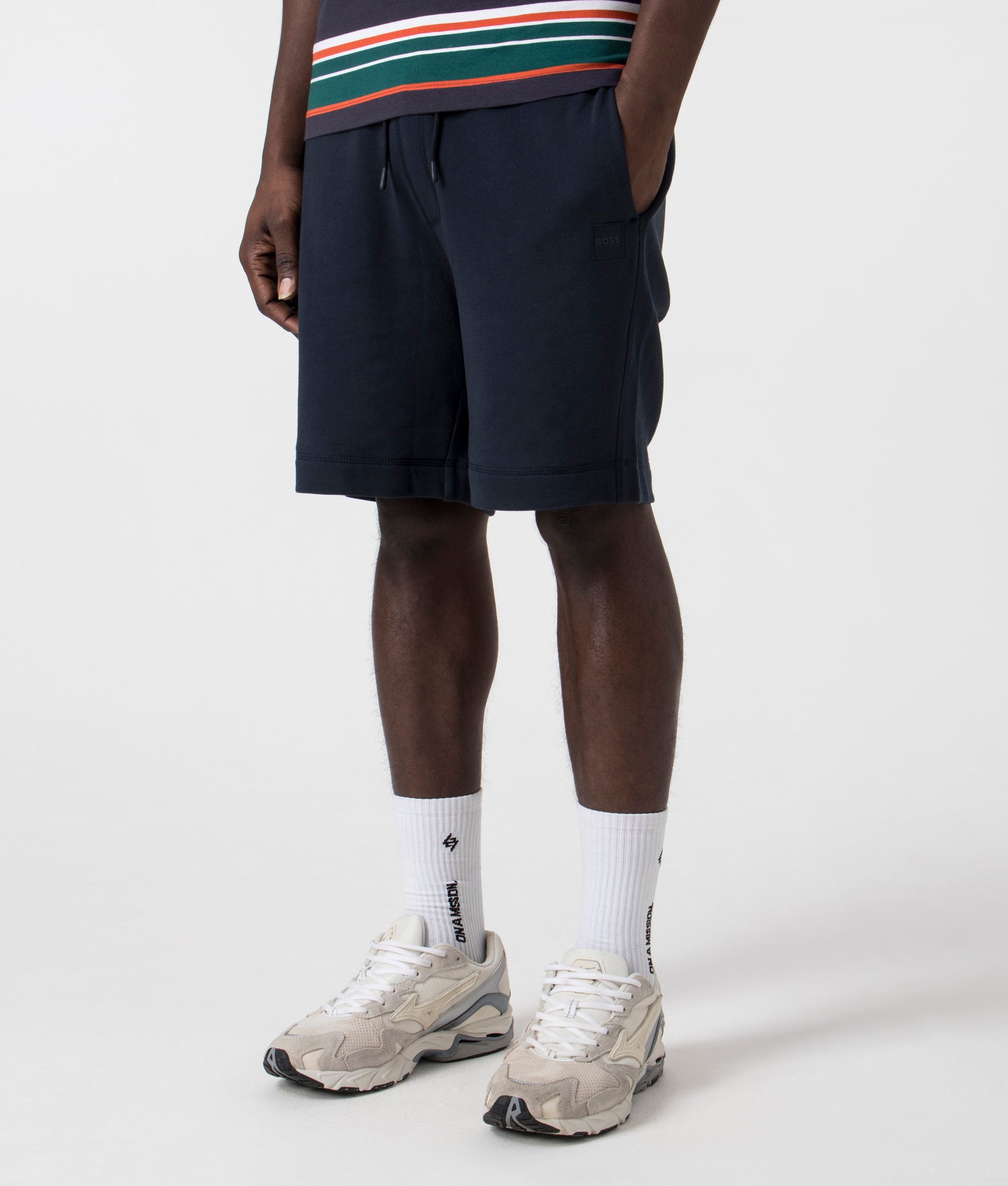 BOSS Mens Sewalk Sweat Shorts - Colour: 404 Dark Blue - Size: Medium