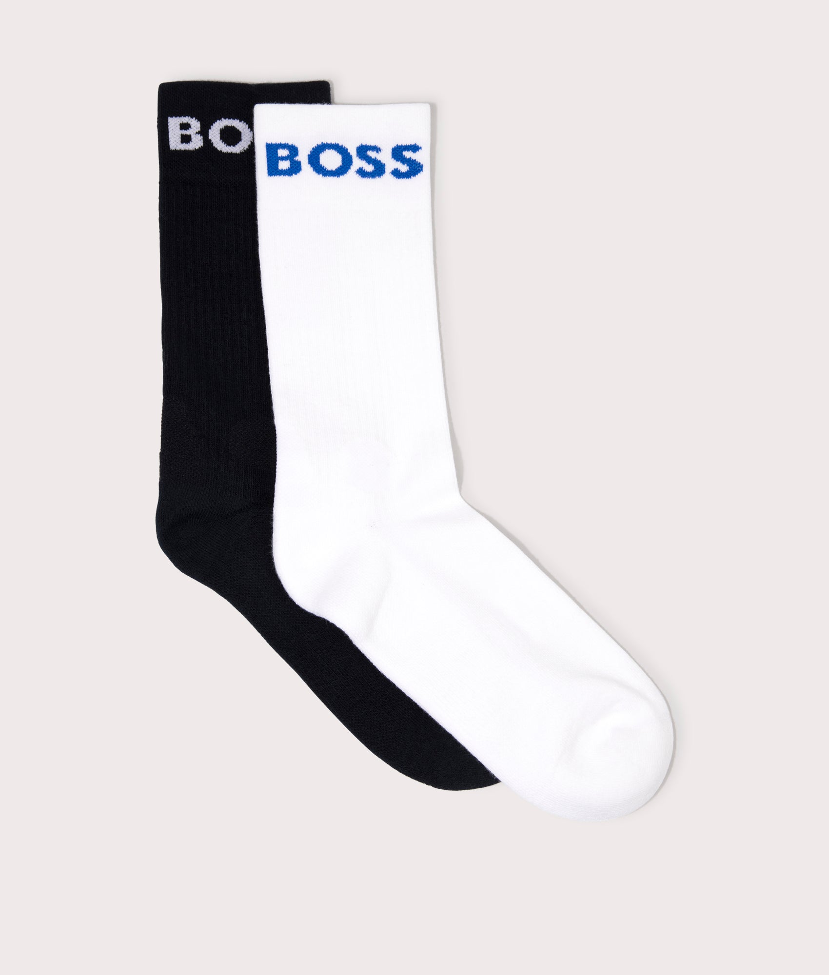 BOSS Mens 2 Pack Rib Sport Socks - Colour: 114 Open White - Size: 6-11