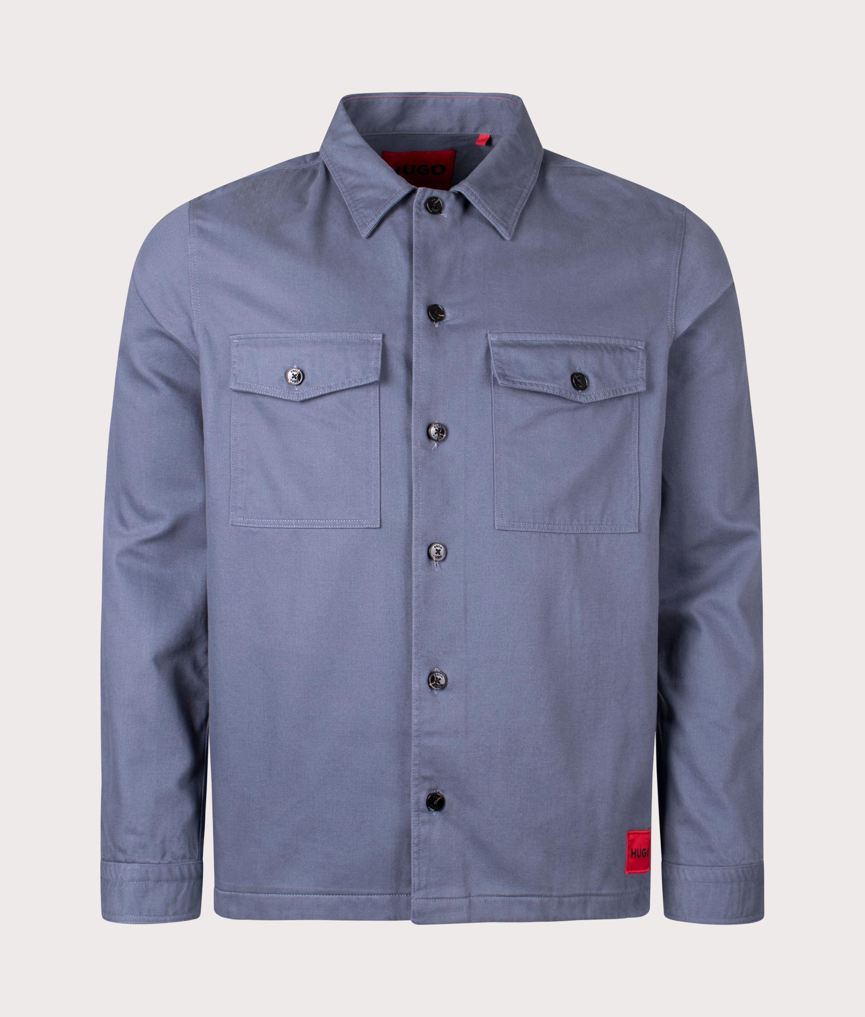 HUGO Mens Enalu Overshirt - Colour: 462 Open Blue - Size: XL