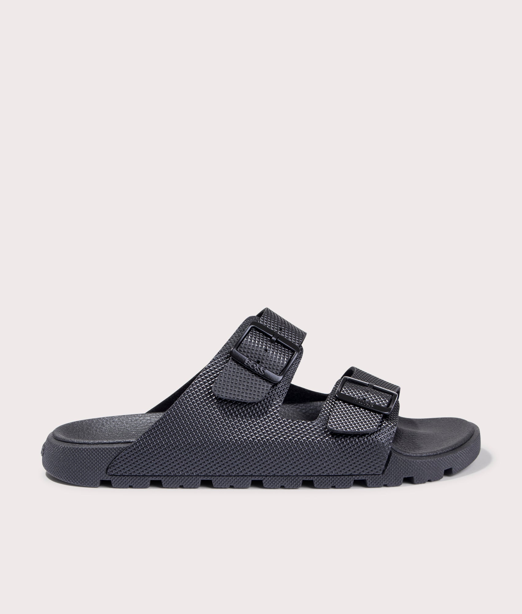 BOSS Mens Surfley Twin Strap Sandals - Colour: 001 Black - Size: 11