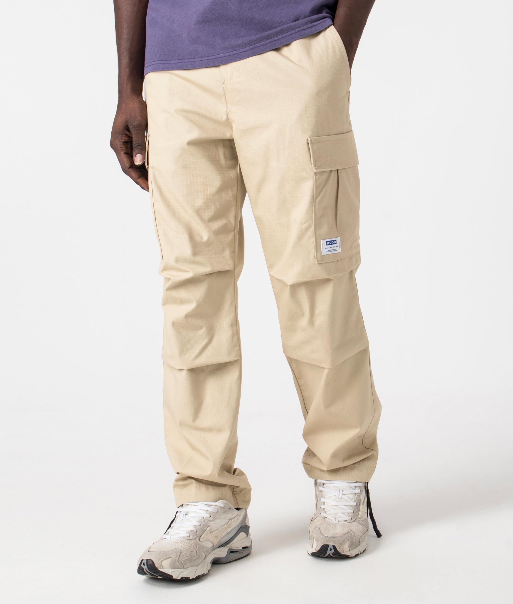 HUGO Mens Relaxed Fit Gadic242 Cargos - Colour: 269 Medium Beige - Size: Large