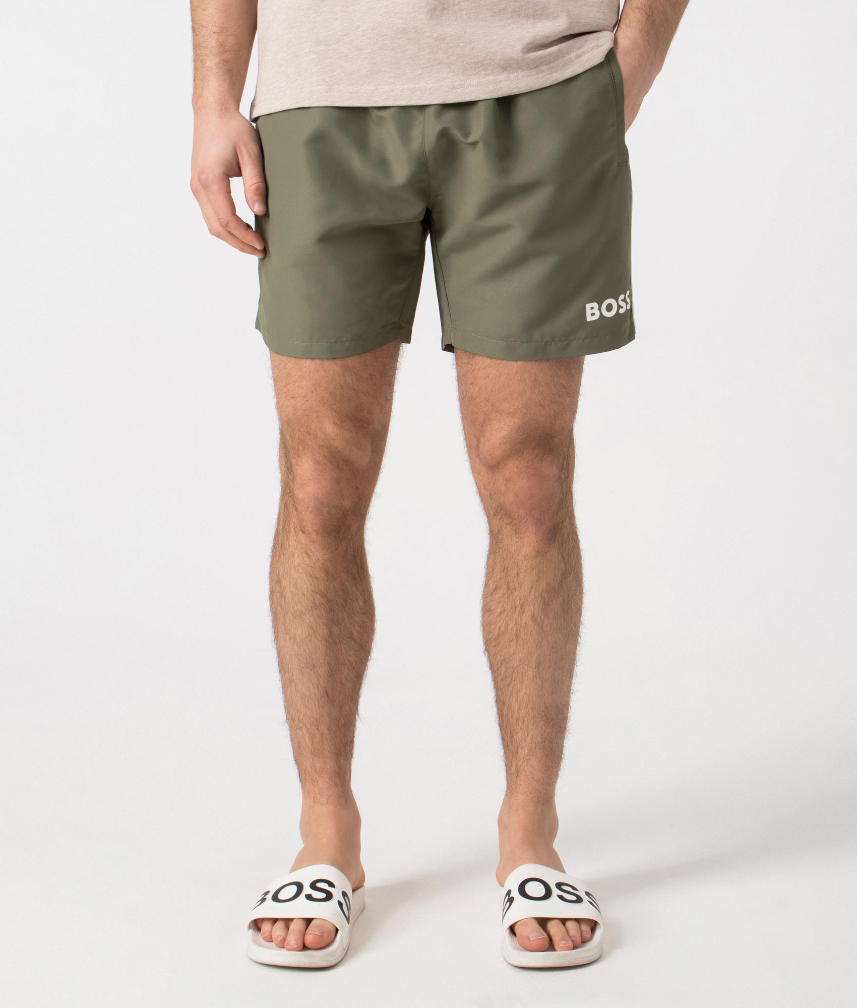 BOSS Mens Starfish Swim Shorts - Colour: 250 Beige/Khaki - Size: Small