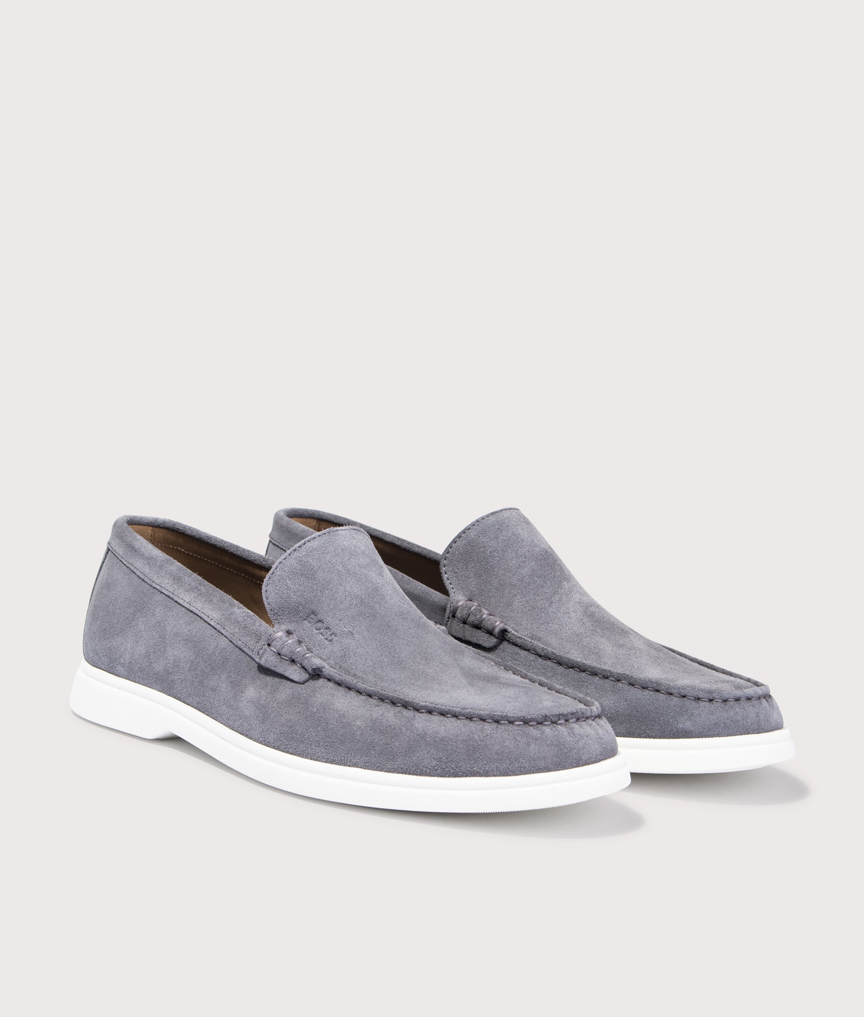 BOSS Mens Sienne Loafers - Colour: 035 Medium Grey - Size: 11