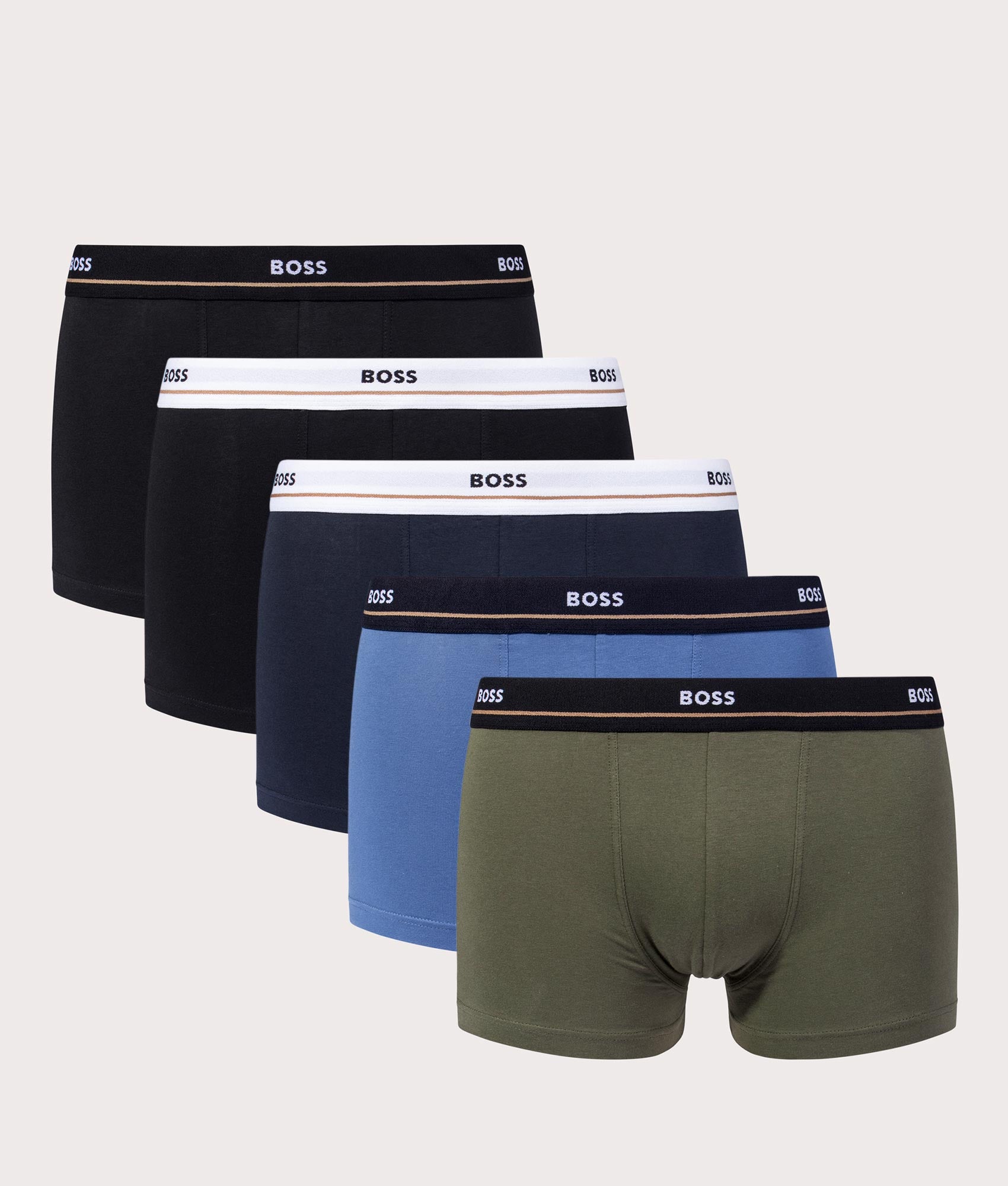 BOSS Mens 5 Pack Essential Trunks - Colour: 984 Open Miscellaneous - Size: Large