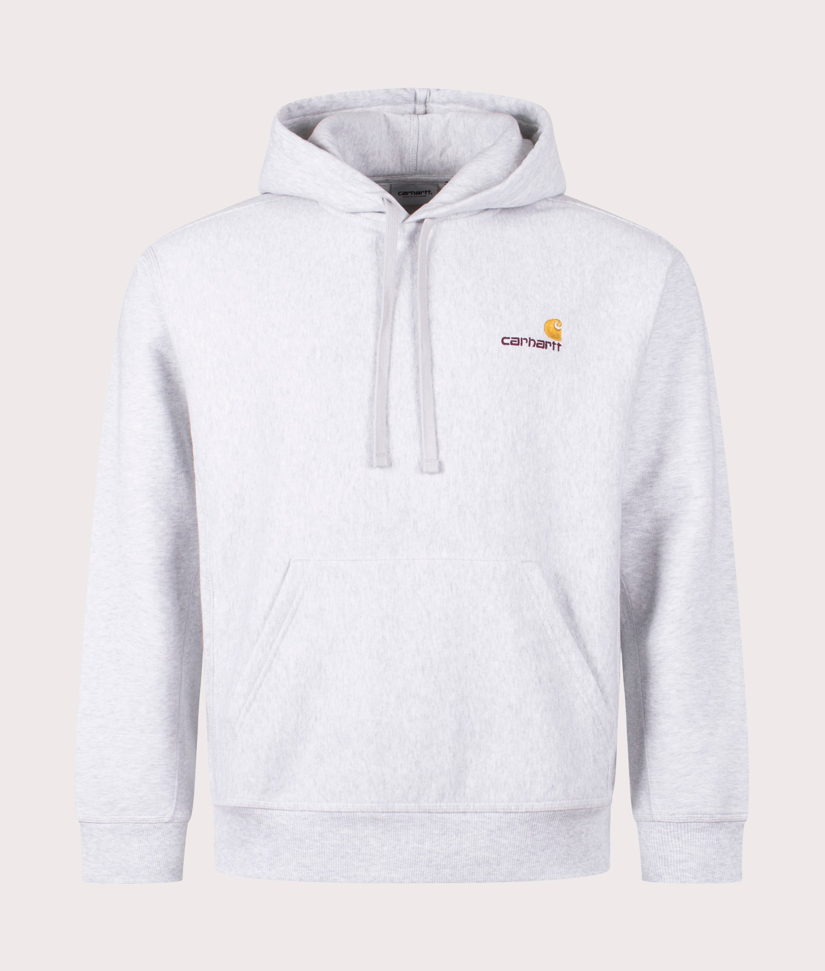 Carhartt WIP Mens Relaxed Fit American Script Hoodie - Colour: 482XX Ash Heather - Size: Large