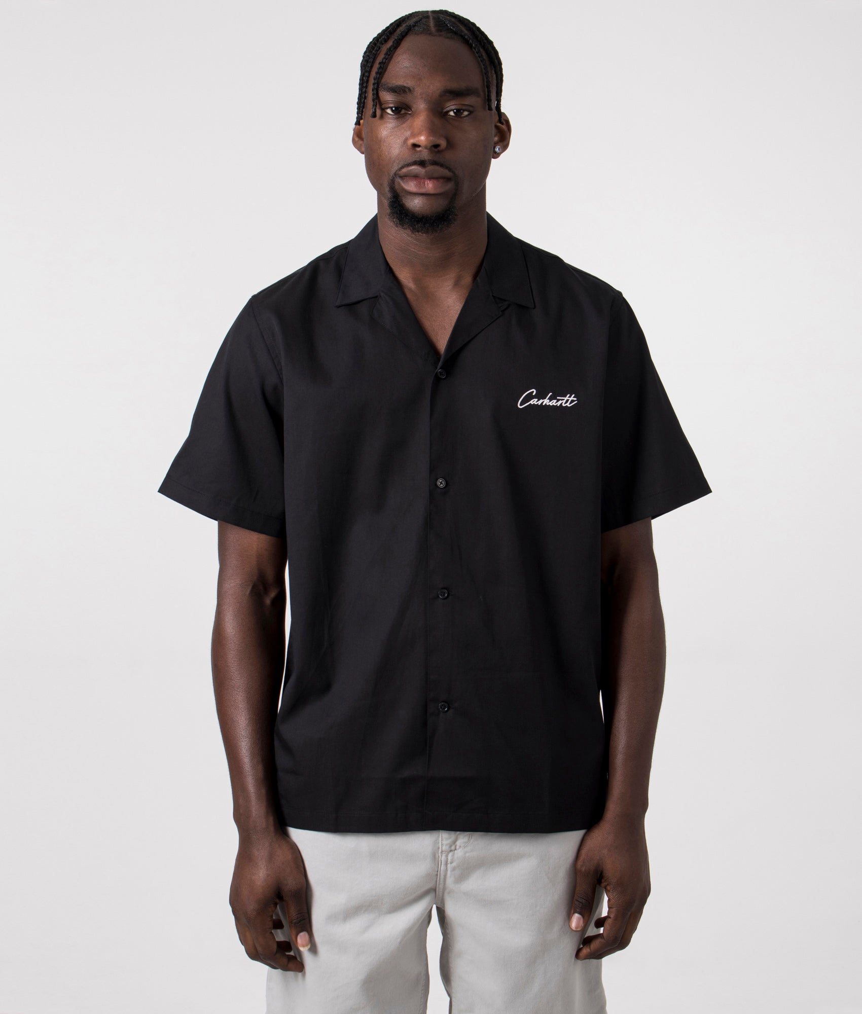 Carhartt WIP Mens Short Sleeve Delray Shirt - Colour: K02XX Black/Wax - Size: XL