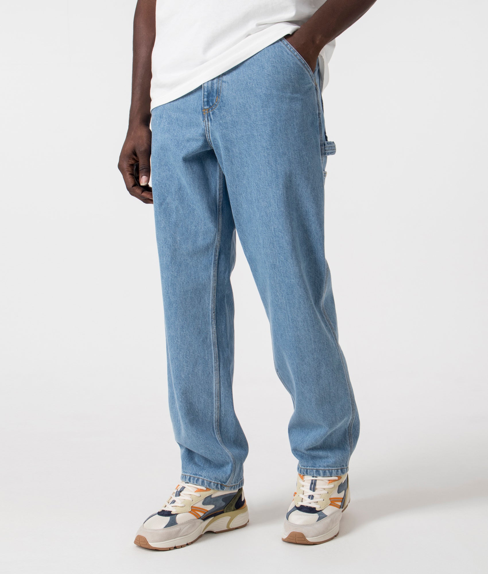 Carhartt WIP Mens Relaxed Fit Single Knee Pants - Colour: 0112 Blue - Size: 30R