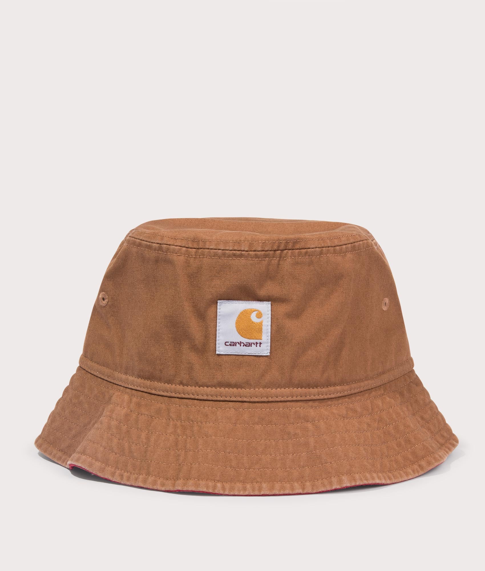 Carhartt WIP Mens Heston Bucket Hat - Colour: 1OBXX Hamilton Brown/Cherry - Size: M-L