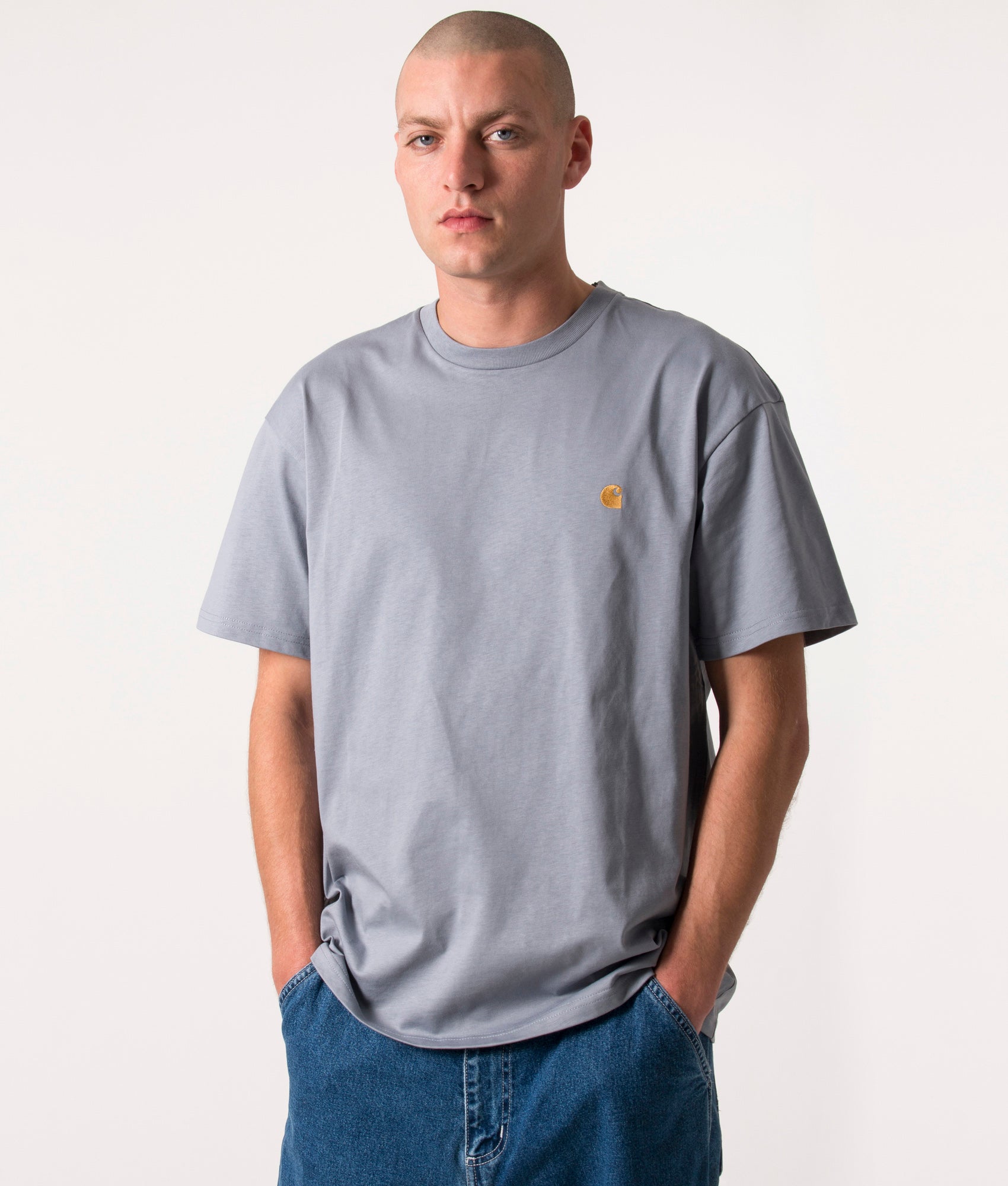 Carhartt WIP Mens Relaxed Fit Chase T-Shirt - Colour: 1R2XX Mirror/Gold - Size: Small