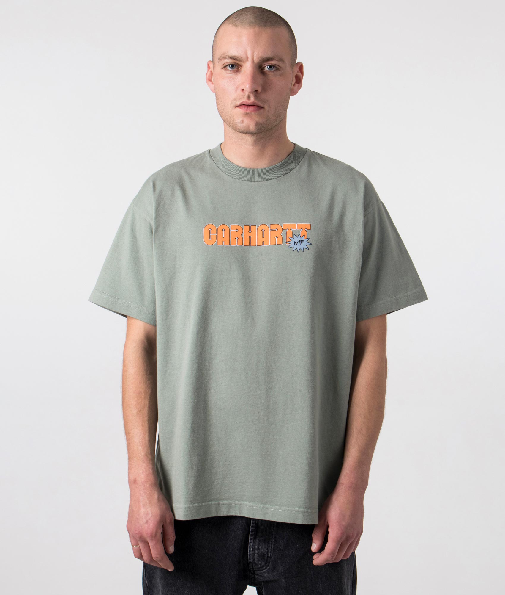 Carhartt WIP Mens Relaxed Fit Arrow Script T-Shirt - Colour: 1NO06 Glassy Teal - Size: Medium