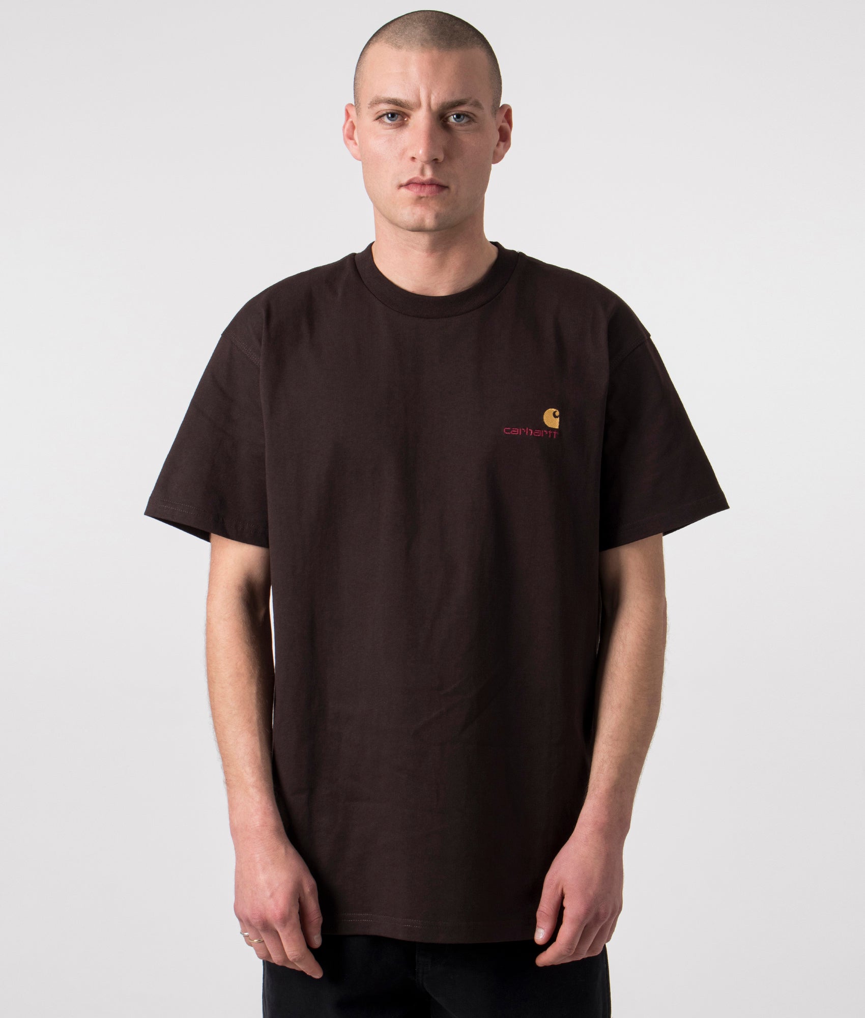 Carhartt WIP Mens Relaxed Fit American Script T-Shirt - Colour: 47XX Tobacco - Size: Large