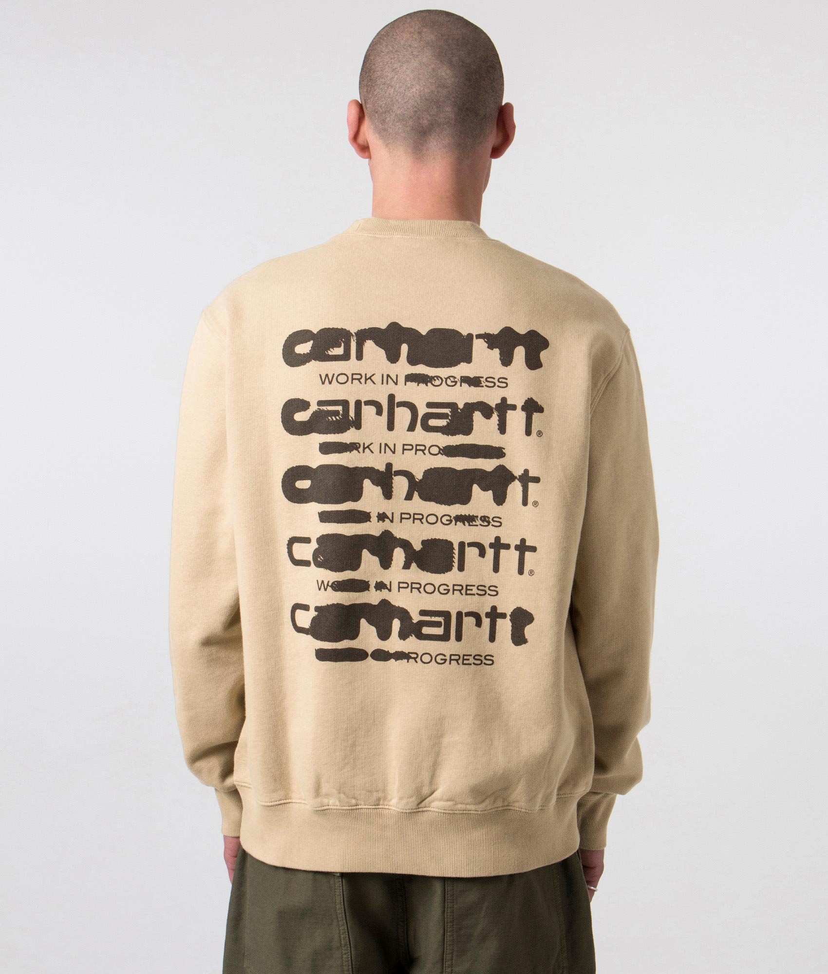 Carhartt WIP Mens Relaxed Fit Ink Bleed Sweatshirt - Colour: 20F06 Sable/Tobacco Stone Washed - Size